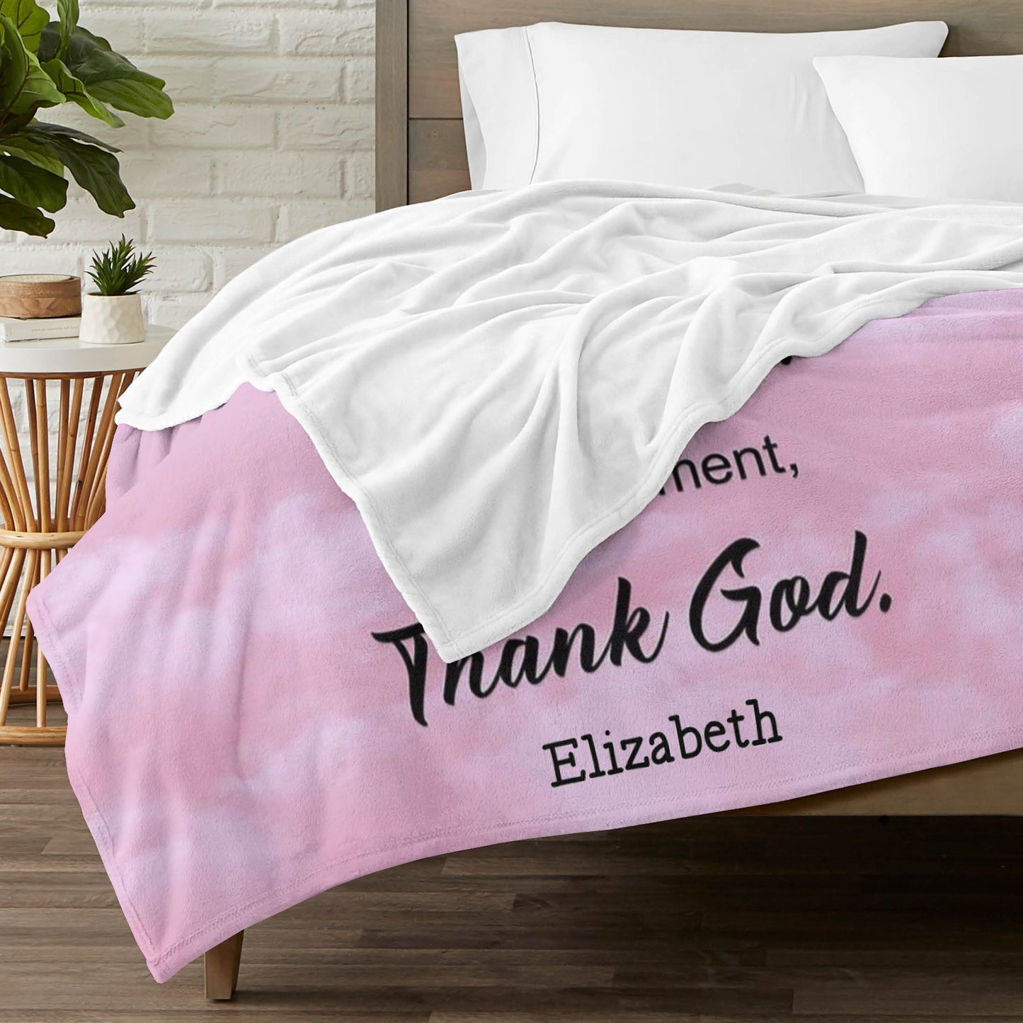 Praise God Flannel Blanket Custom Name Blanket Gift for Men Women