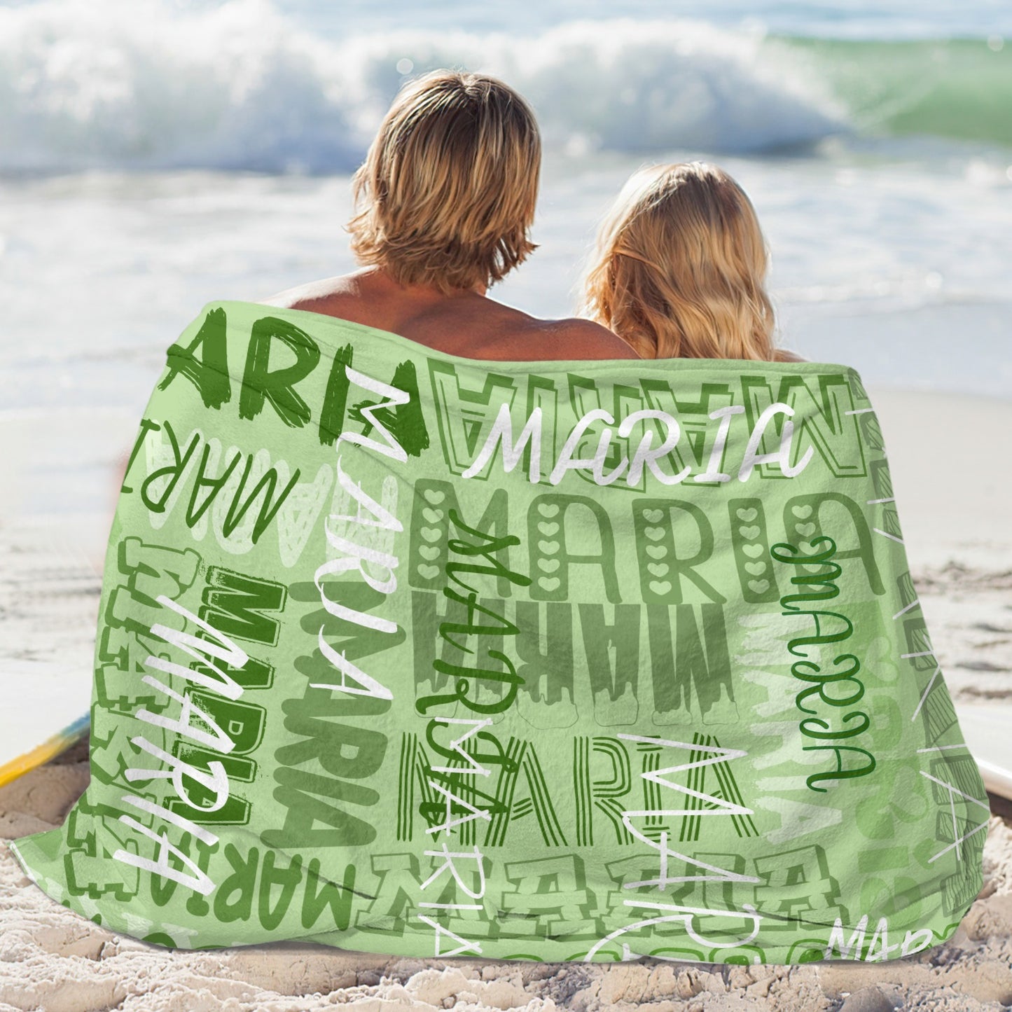 Green Flannel Blanket Name Blanket Personalized Blanket for Adult Kids Flannel Customize Throw Blanket Custom