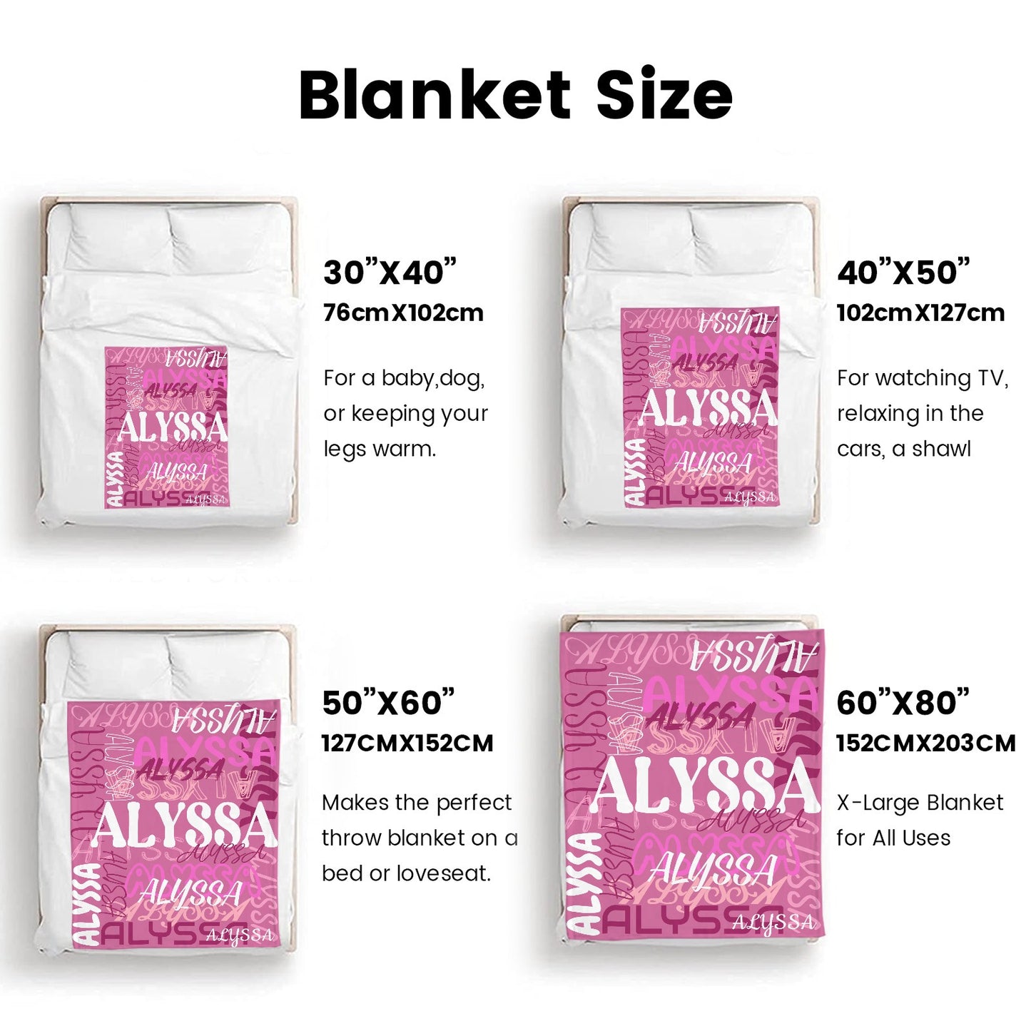 Plum Purple Flannel Blanket Name Blanket Personalized Blanket for Adult Kids Flannel Customize Throw Blanket Custom