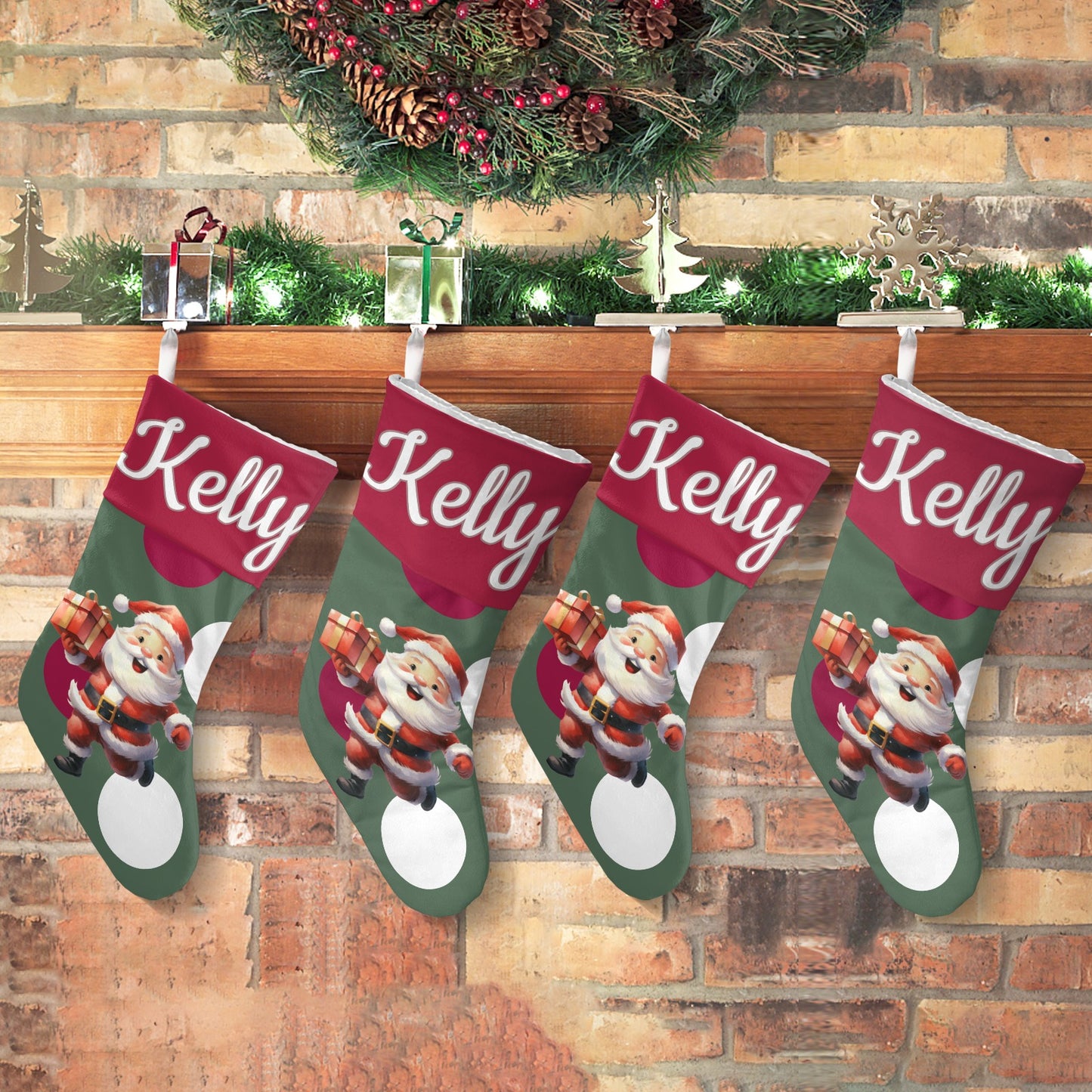 Crown Christmas Stocking Custom Name Santa Socks Gift