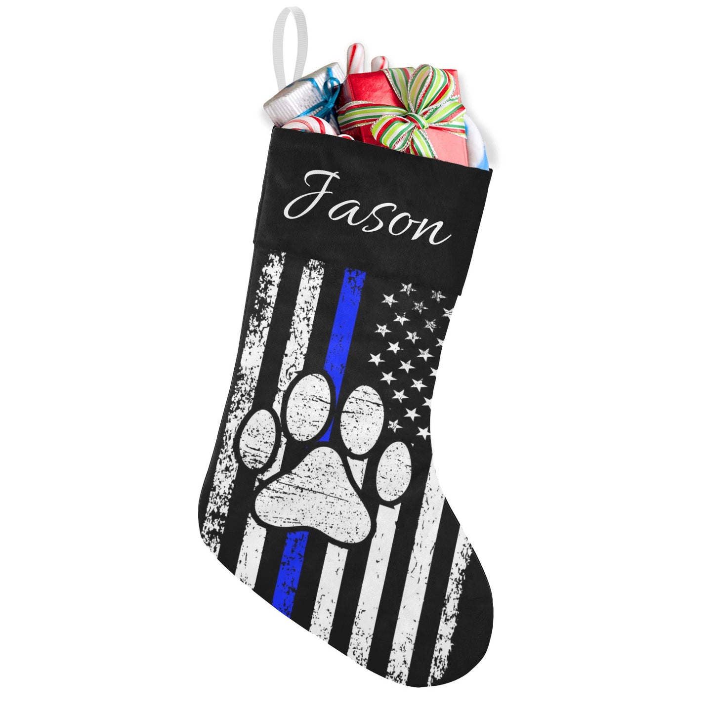 American Cat Claw Christmas Stocking Custom Name Santa Socks Gift