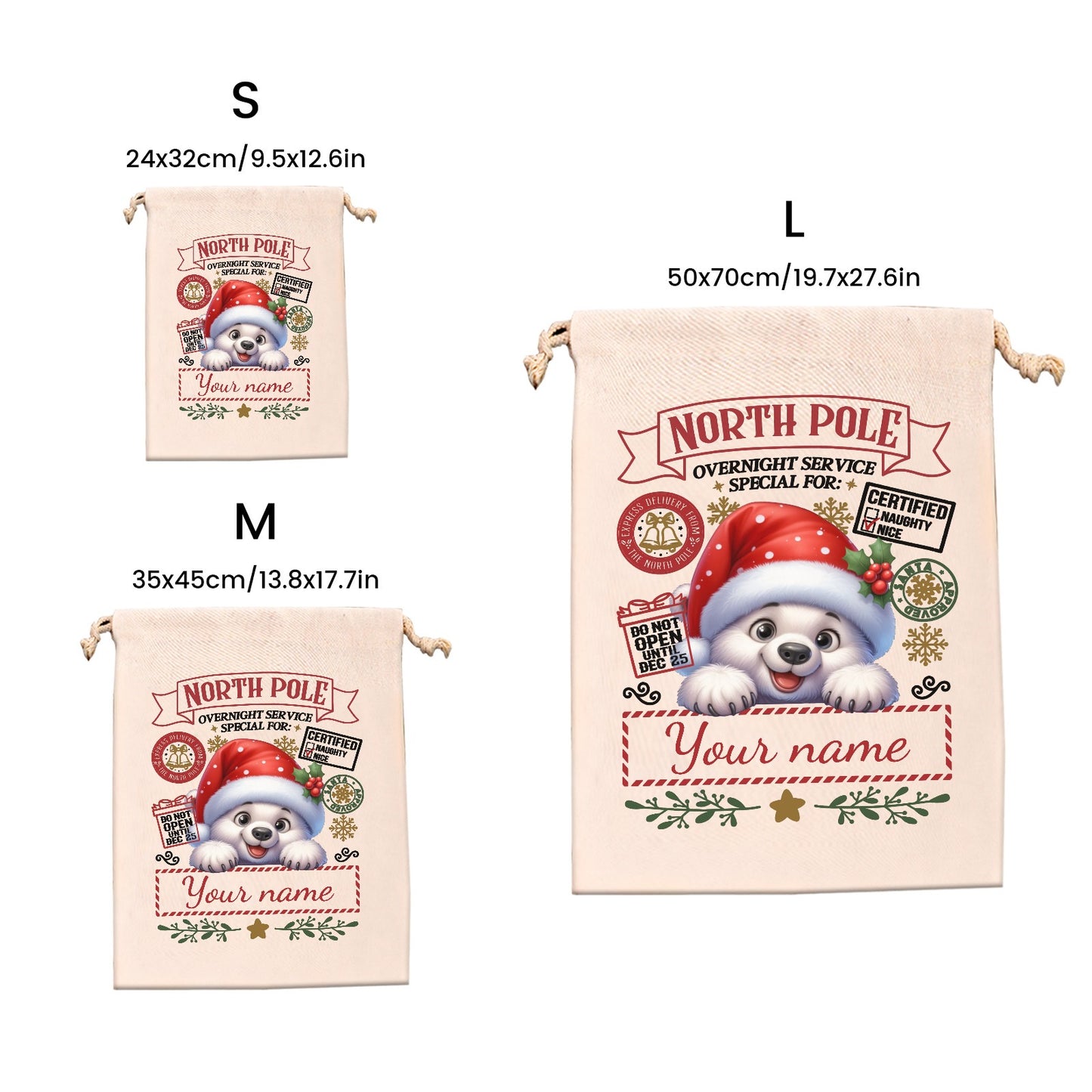 Pola bear Christmas Gift Bag Personalized Christmas Wrapping Gift Bags