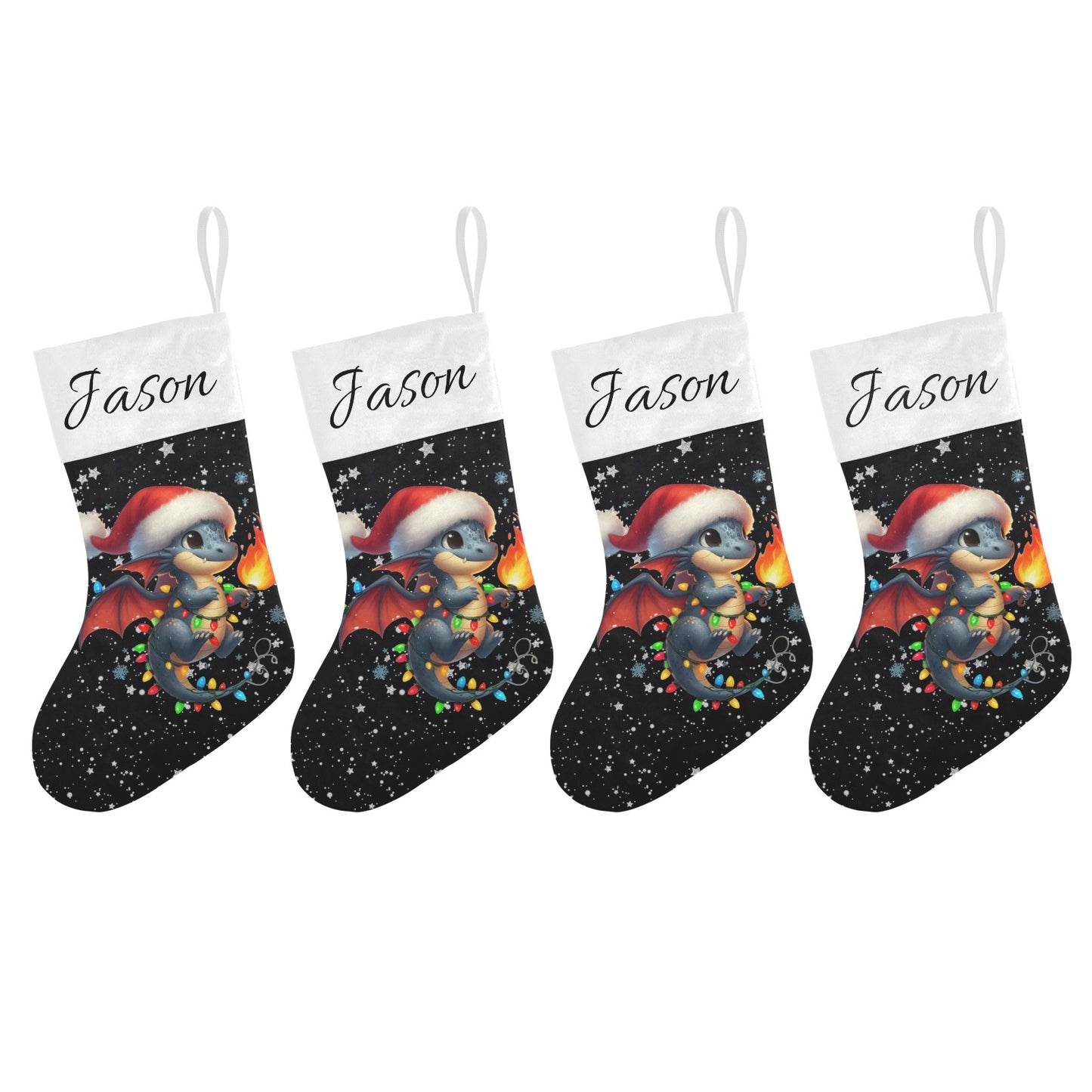 Dinosaur Christmas Stocking Custom Name Santa Socks Gift