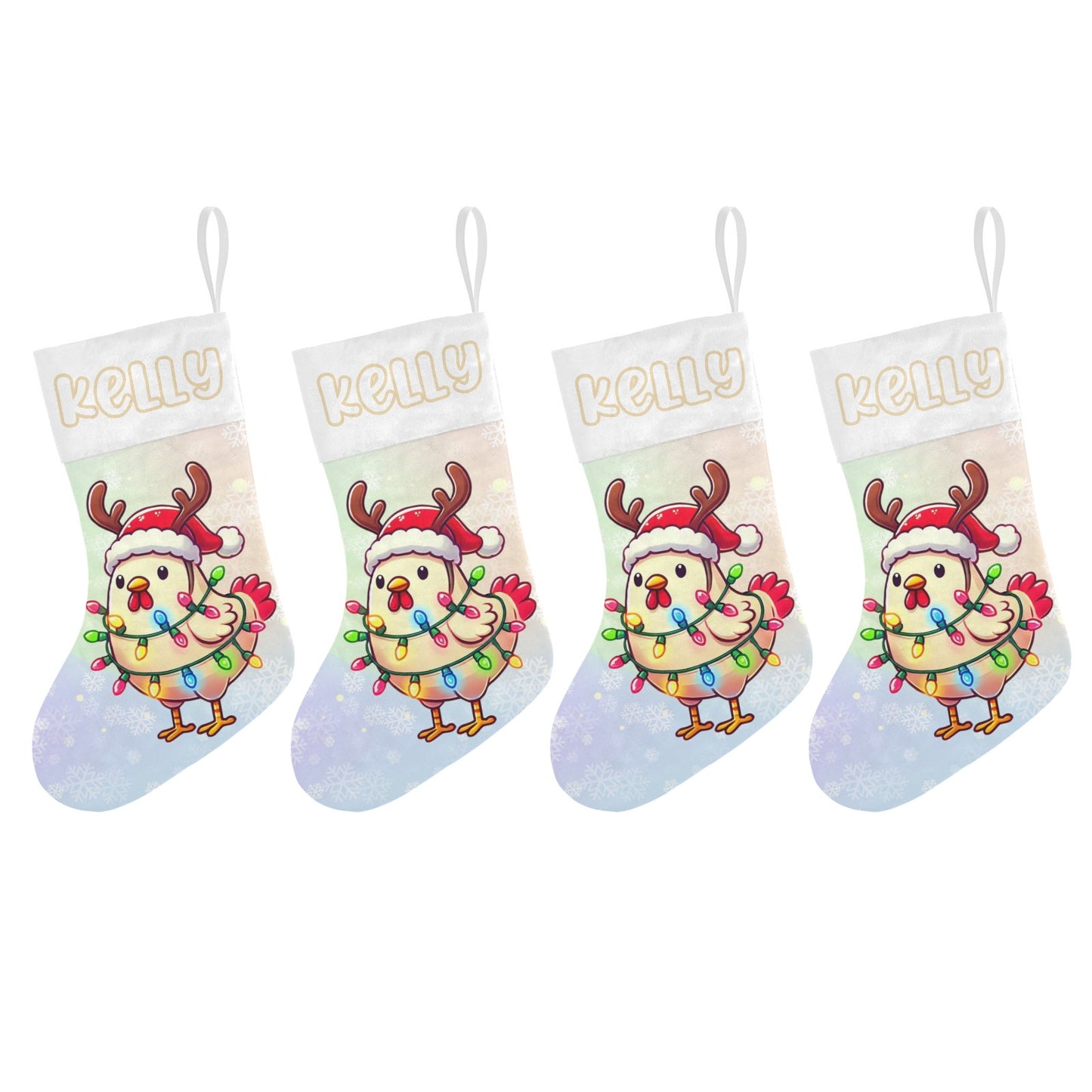 Chicken Christmas Stocking Custom Name Santa Socks Gift