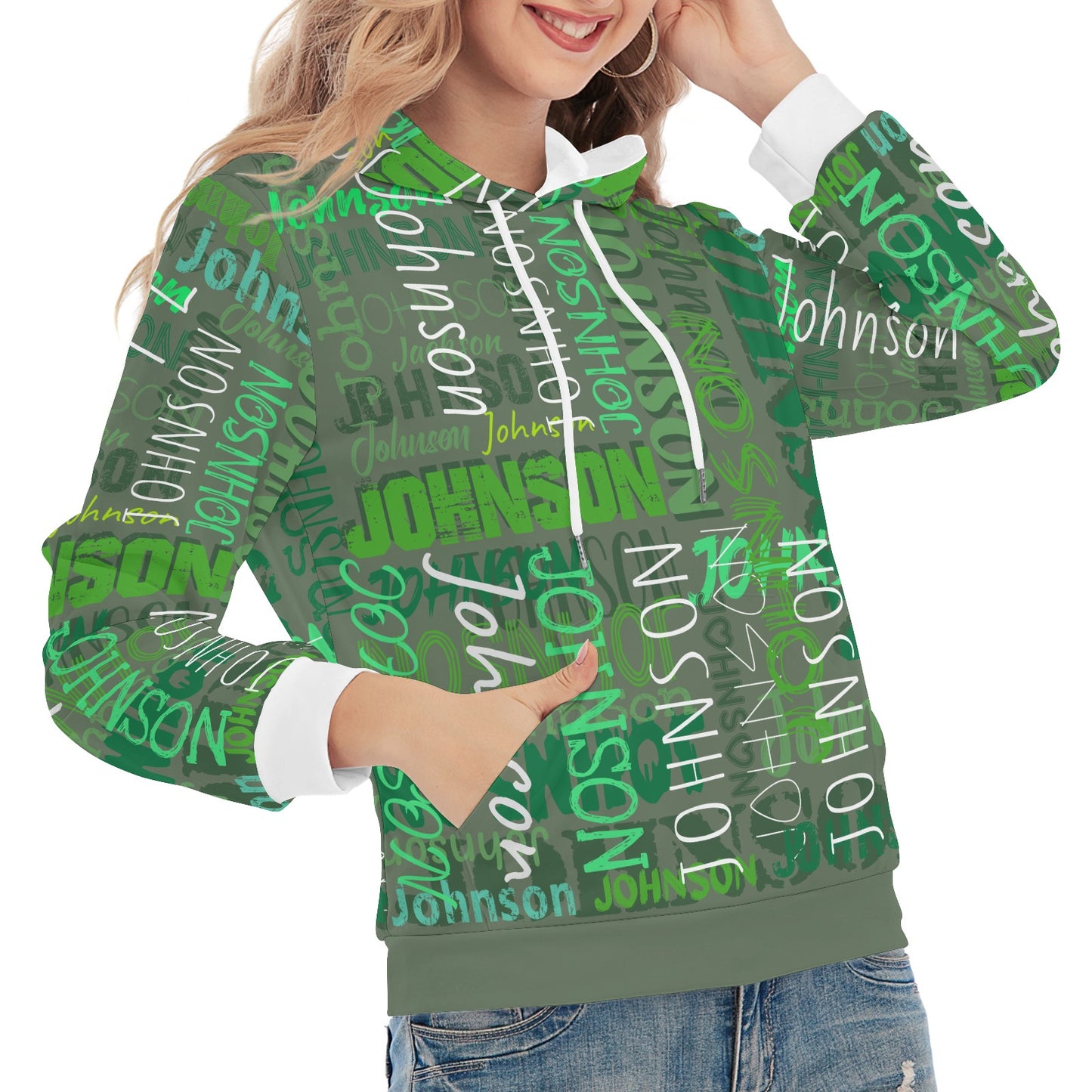 Green Unisex Heavy Blend Hoodie Custom Hoodie Design Your Own Personalized Hoodies for Women