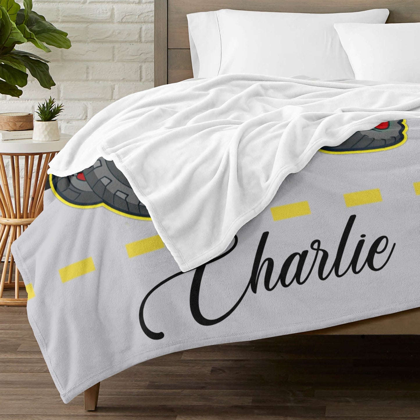 Truck Tractor Red Flannel Blanket Custom Name Blanket Gift for Men Women