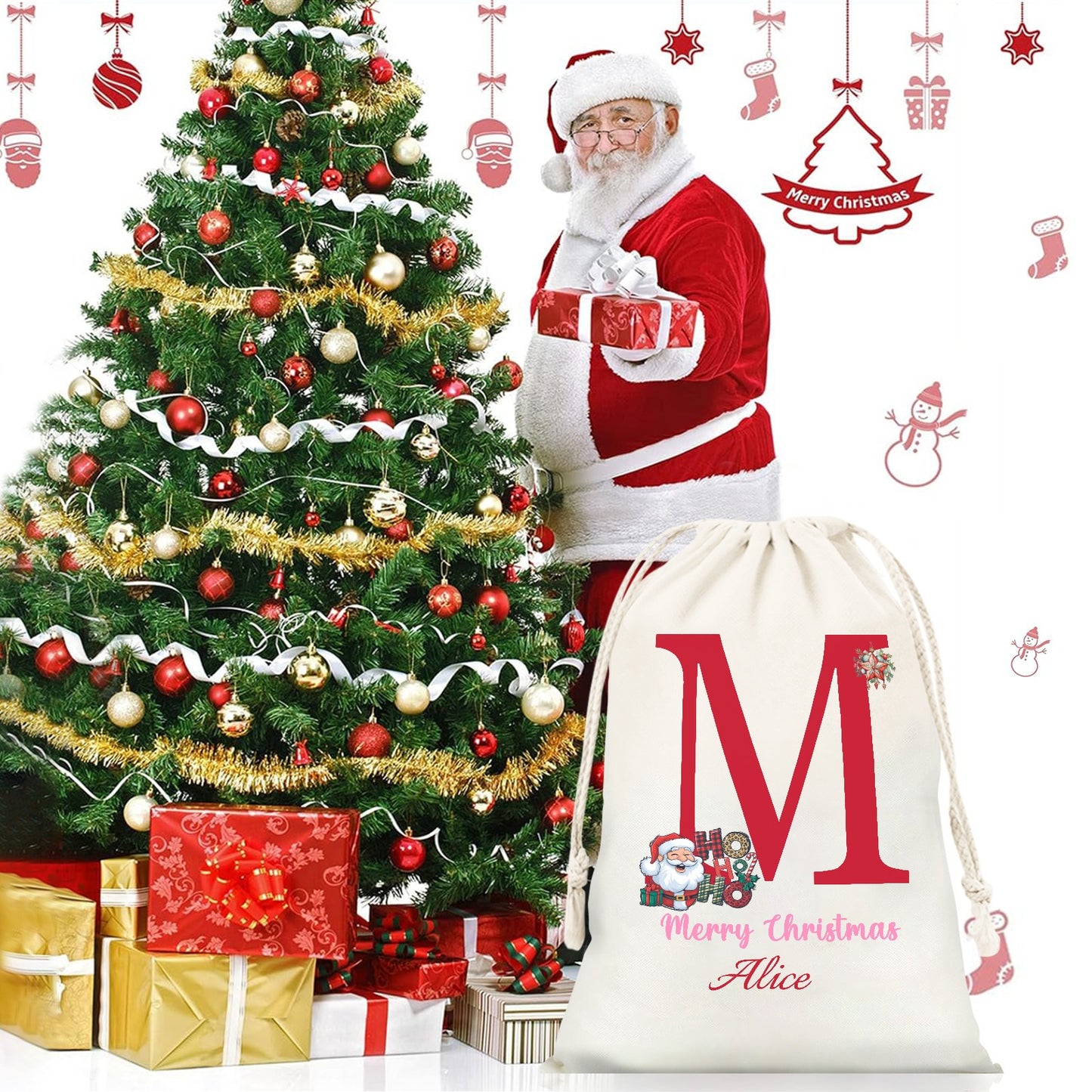 Christmas objects M Christmas Gift Bag 2024 Christmas Best Gift for Children