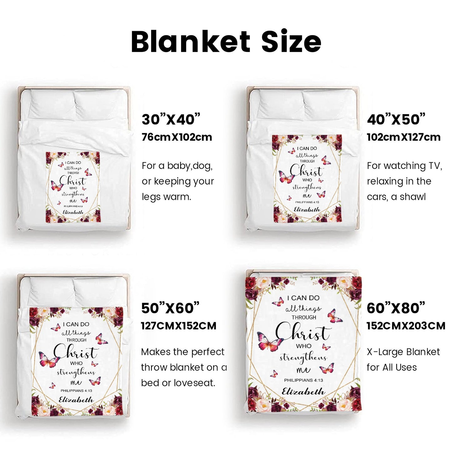 I Can Do Flannel Blanket Custom Name Blanket Gift for Men Women