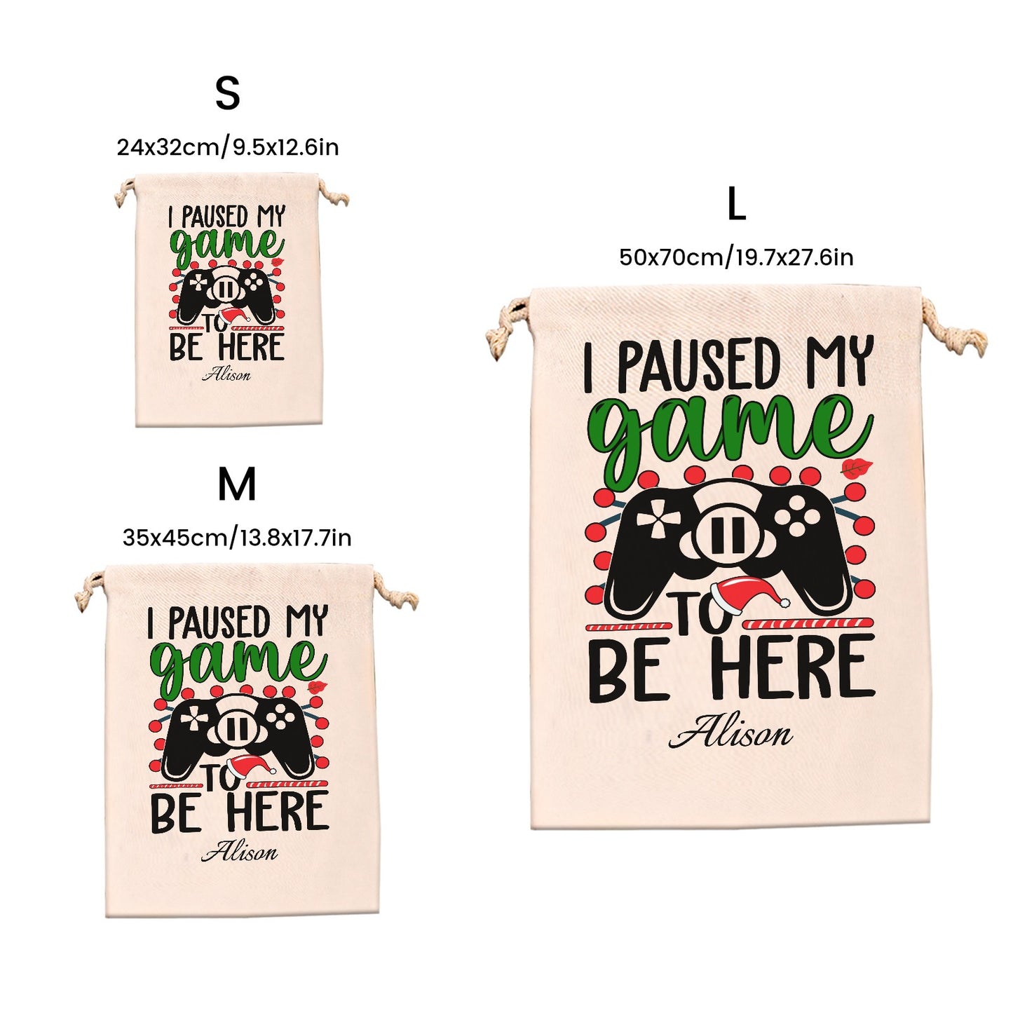 I-paused-My-game-to Christmas Gift Bag 2024 Christmas Best Gift for Children