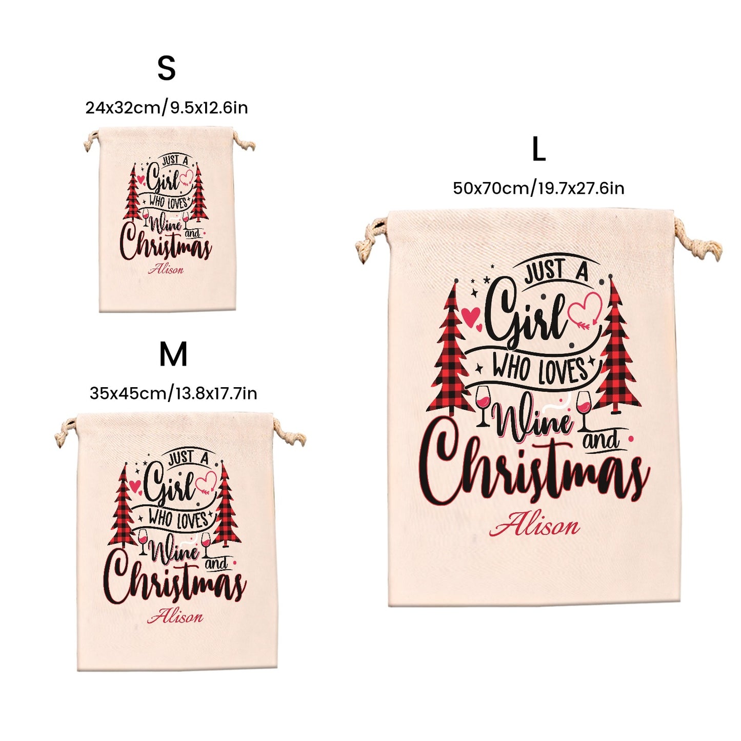 Just-a-girls-who-loves Christmas Gift Bag 2024 Christmas Best Gift for Children