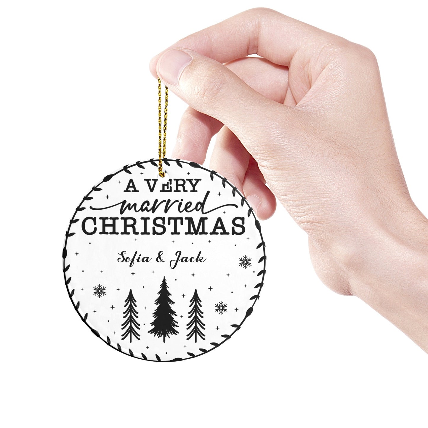 Married Christmas Christmas Ornaments Custom Name Santa Gift