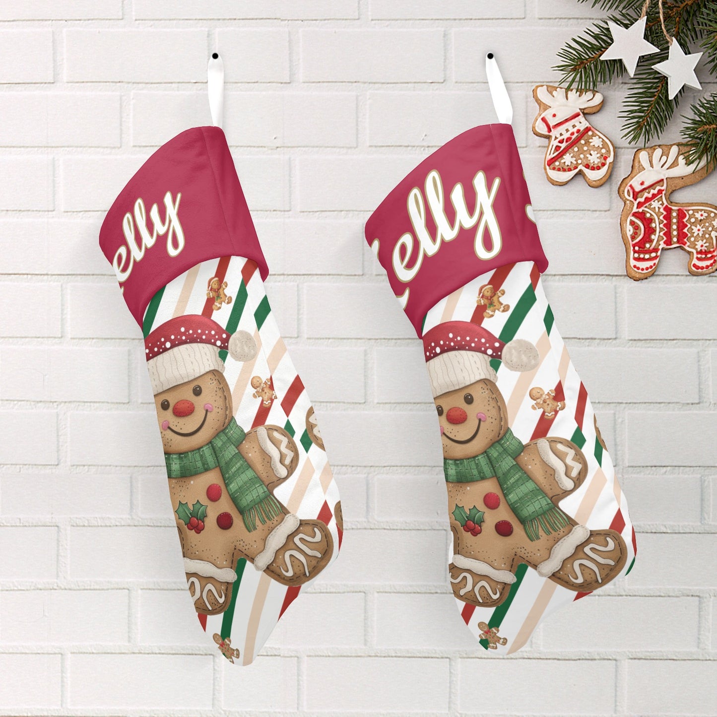 Snow Christmas Stocking Custom Name Santa Socks Gift