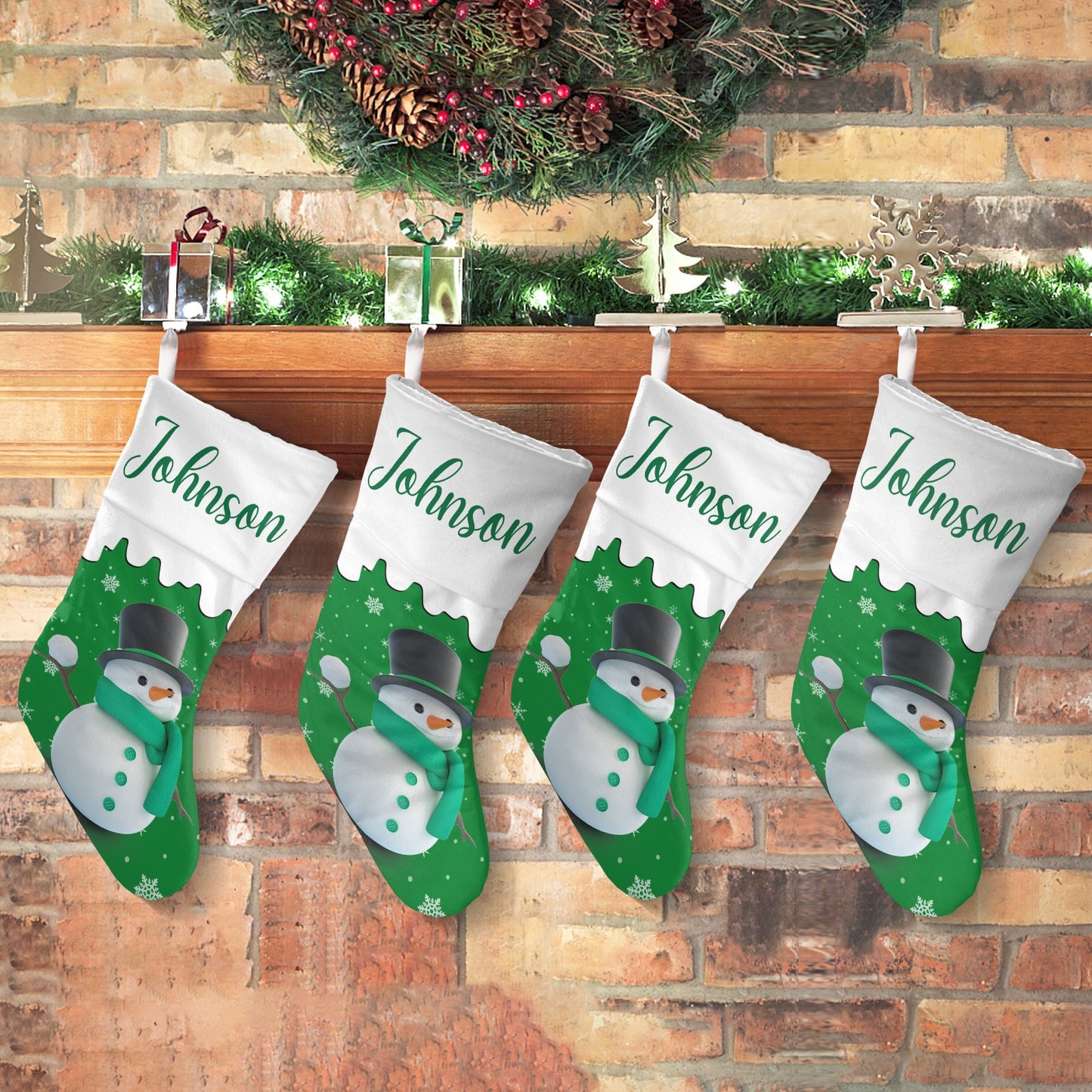 Snowman Christmas Stocking Custom Name Christmas Socks Gift