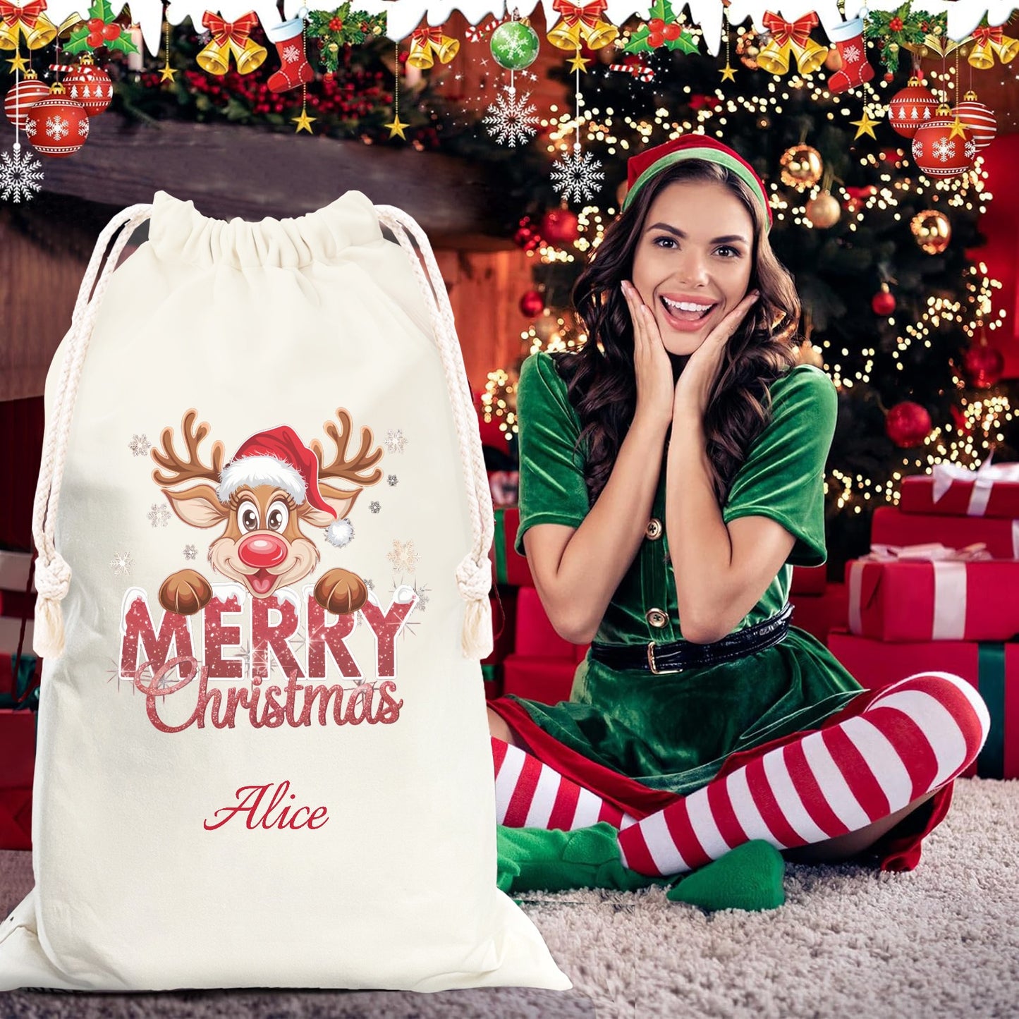 deer Christmas Gift Bag 2024 Christmas Best Gift for Children