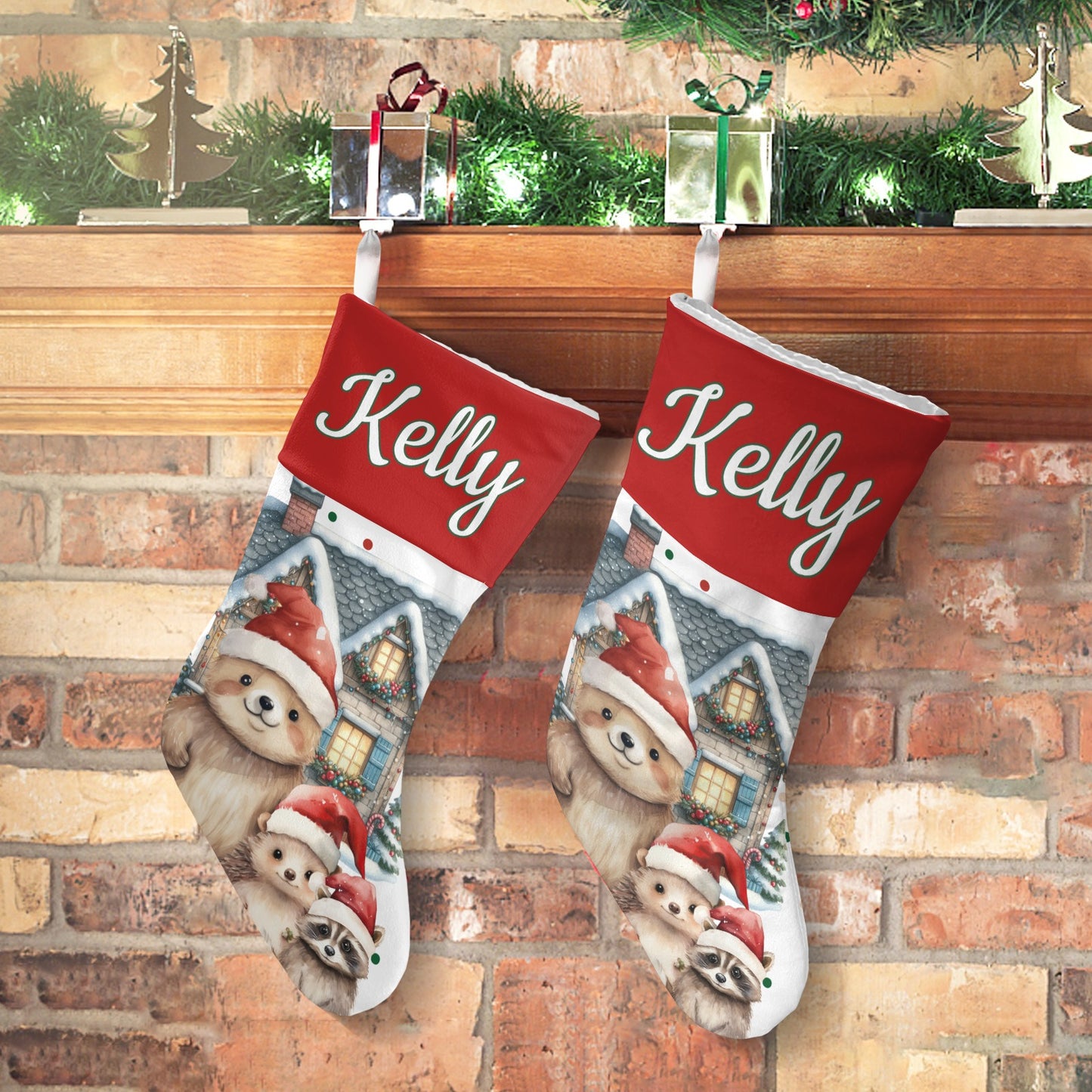 Butterfly Christmas Stocking Custom Name Santa Socks Gift