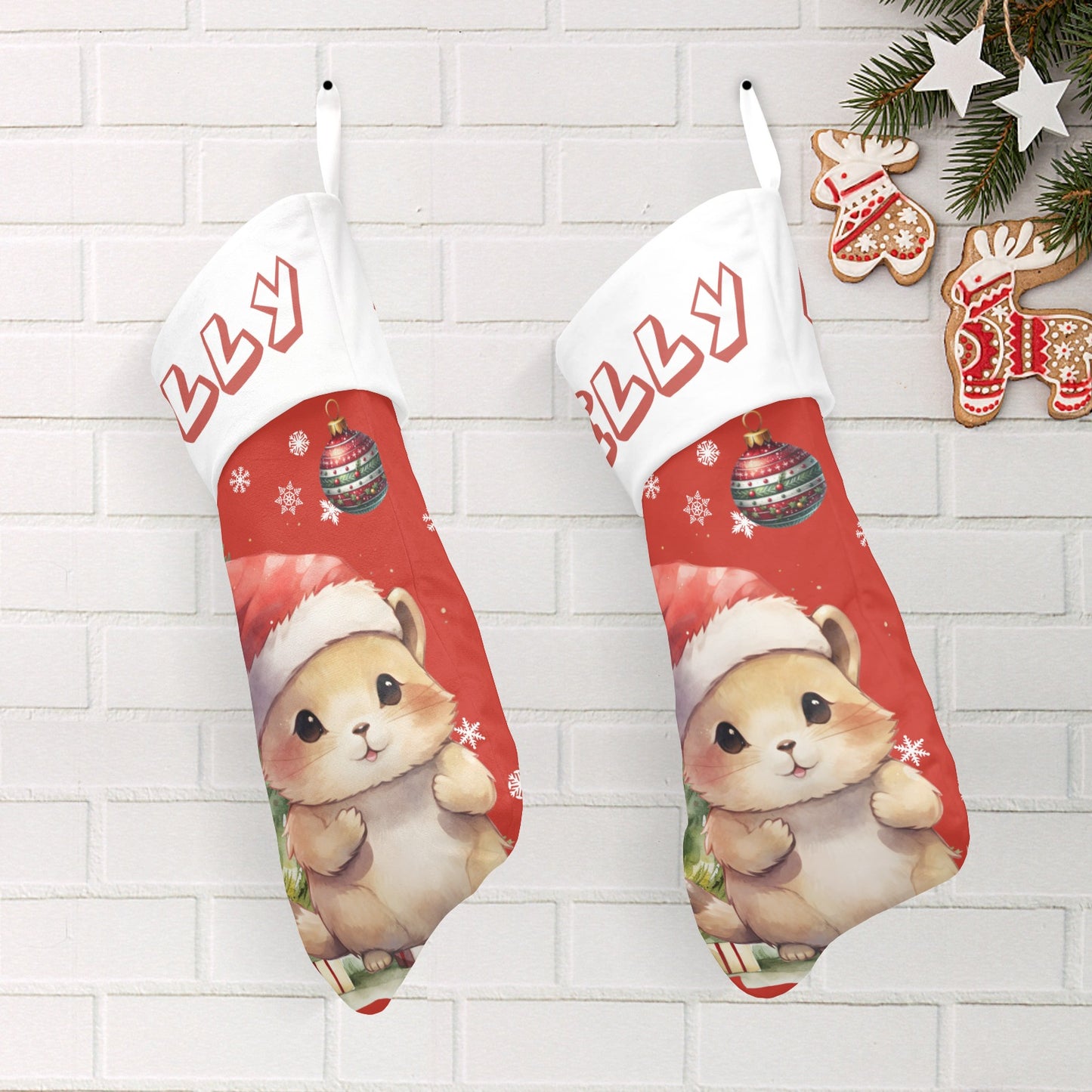 Christmas Small Hamster Christmas Stocking Custom Name Santa Socks Gift