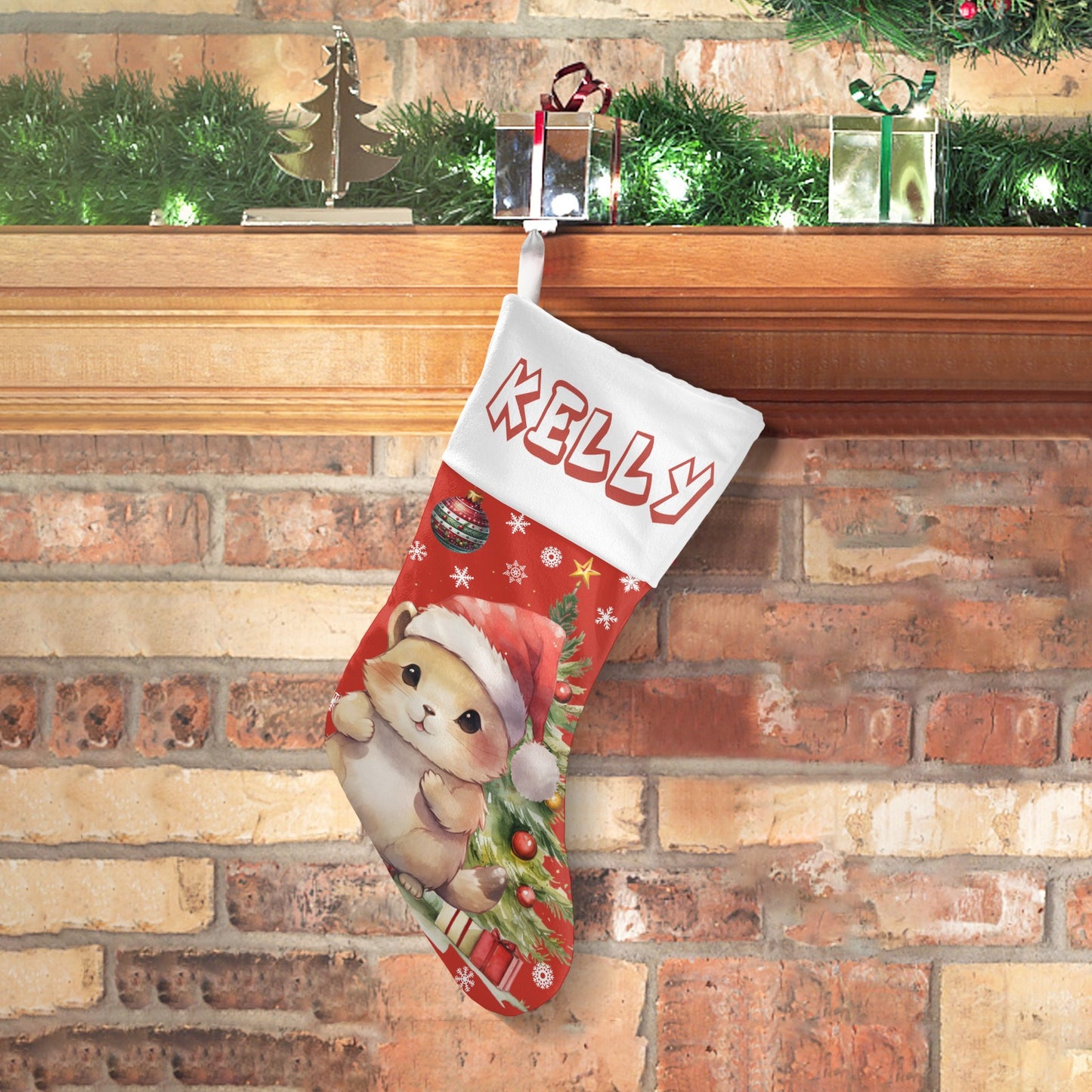 Christmas Small Hamster Christmas Stocking Custom Name Santa Socks Gift