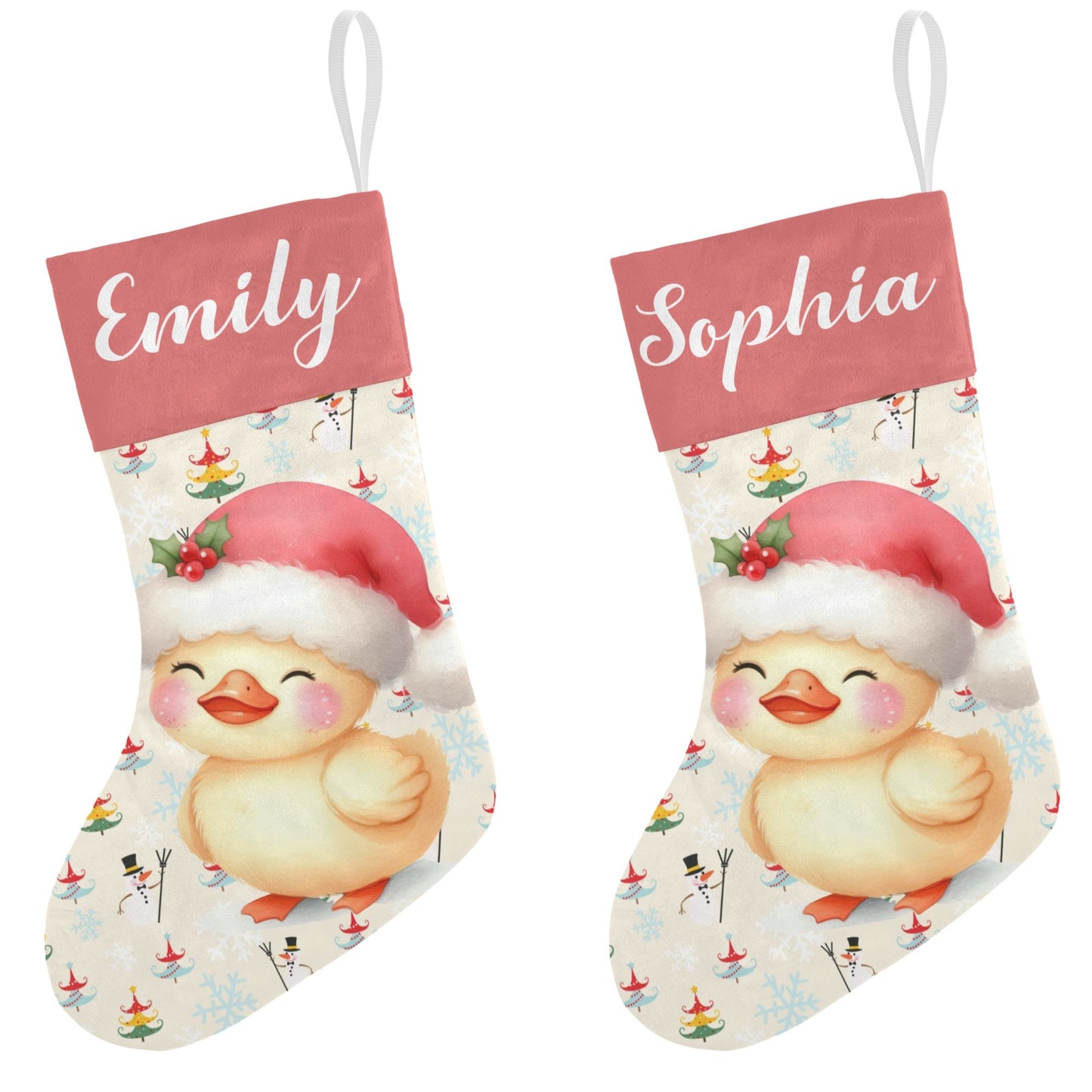 Christmas Duck Christmas Stocking Custom Name Christmas Socks Gift
