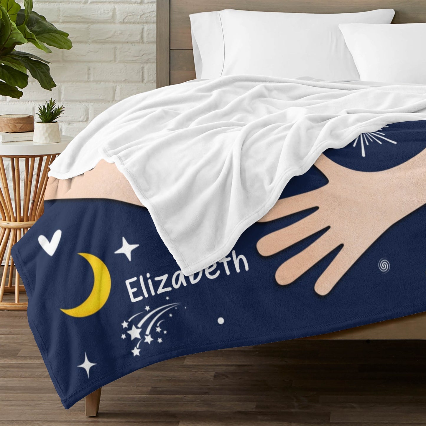 Hug Healing Flannel Blanket Custom Name Blanket Gift for Men Women
