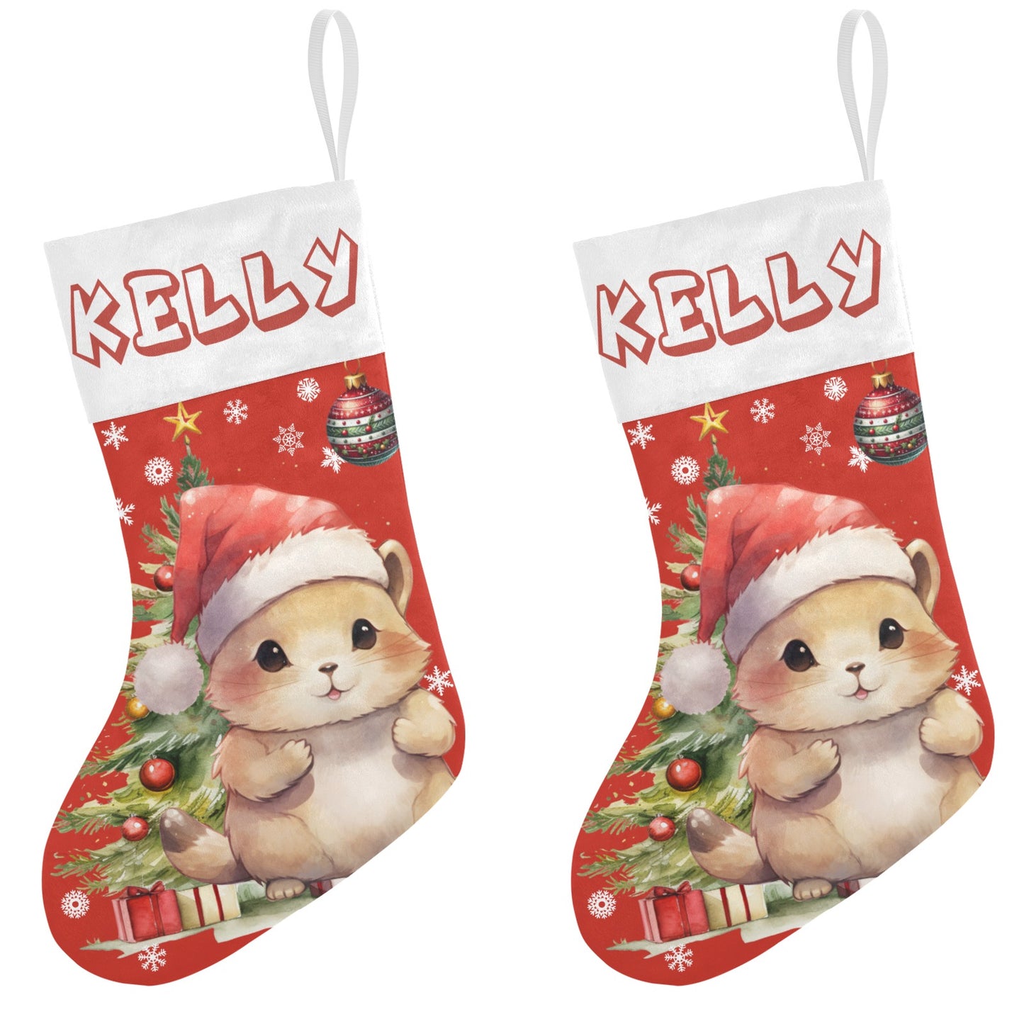 Christmas Small Hamster Christmas Stocking Custom Name Santa Socks Gift