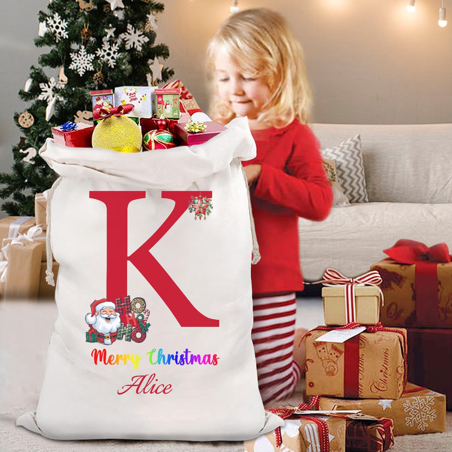 Christmas objects K Christmas Gift Bag 2024 Christmas Best Gift for Children