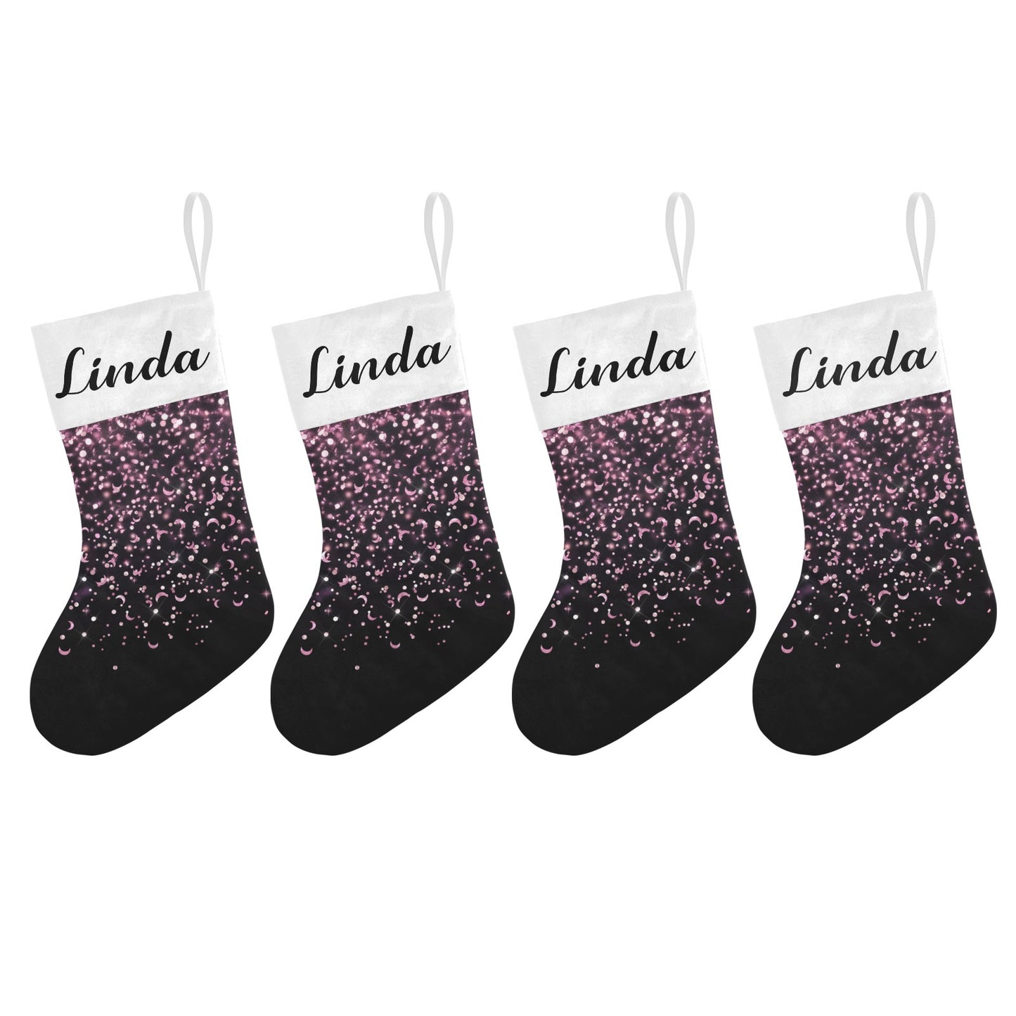 Black Christmas Stocking Custom Name Christmas Socks Gift