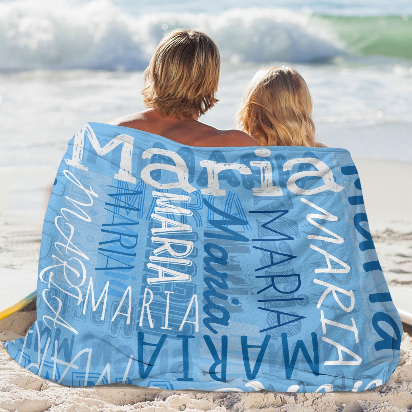 Blue Flannel Blanket Name Blanket Personalized Blanket for Adult Kids Flannel Customize Throw Blanket Custom