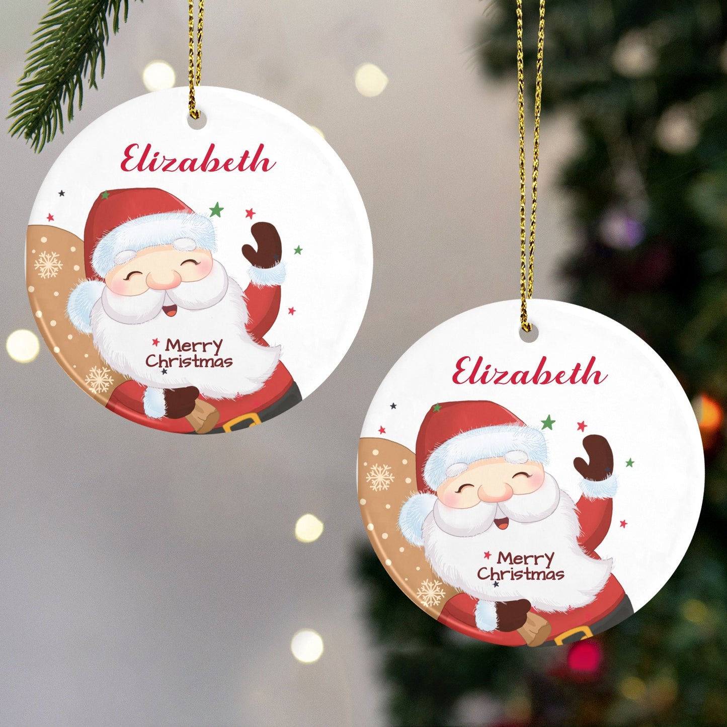 Christmas Santa Christmas Ornaments Custom Name Santa Gift