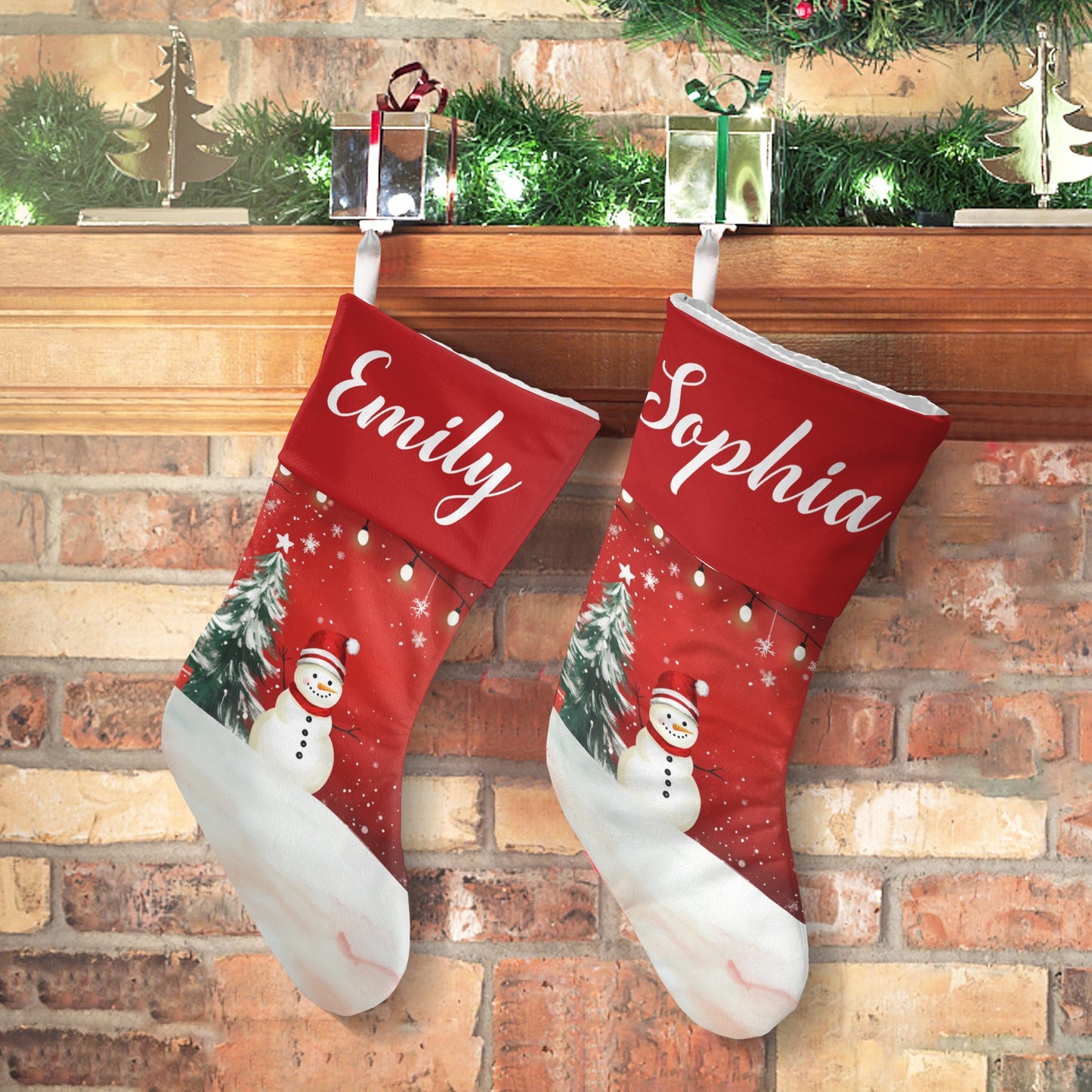 Christmas Snowman Christmas Stocking Custom Name Christmas Socks Gift