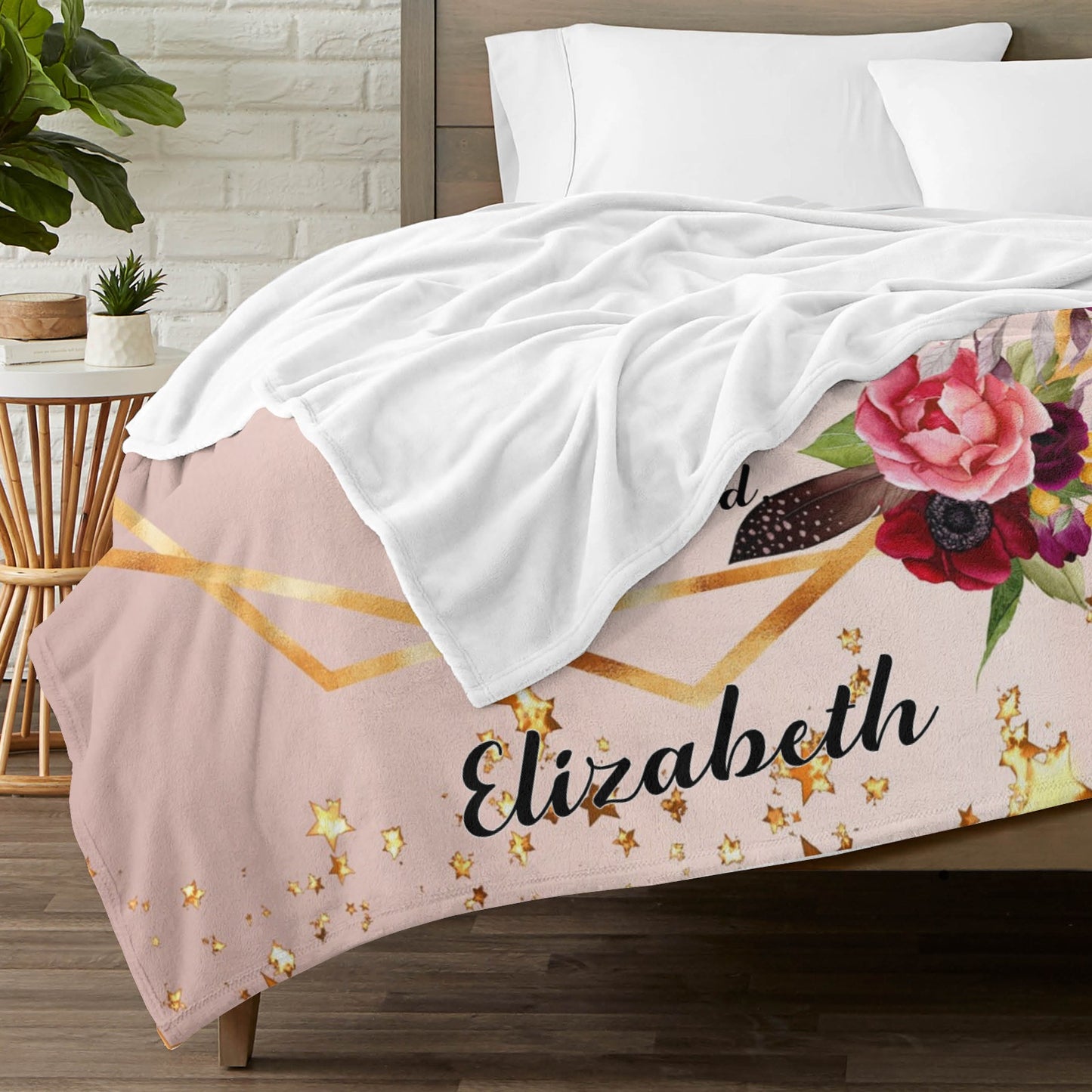 Happy Moments Flannel Blanket Custom Name Blanket Gift for Men Women