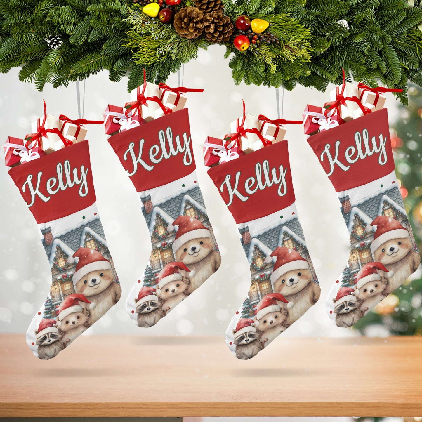 Butterfly Christmas Stocking Custom Name Santa Socks Gift