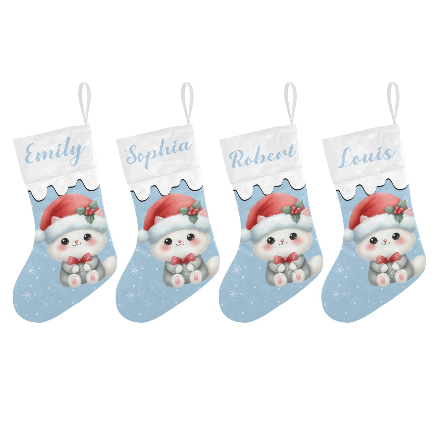 Cute Rabbit Christmas Stocking Custom Name Christmas Socks Gift