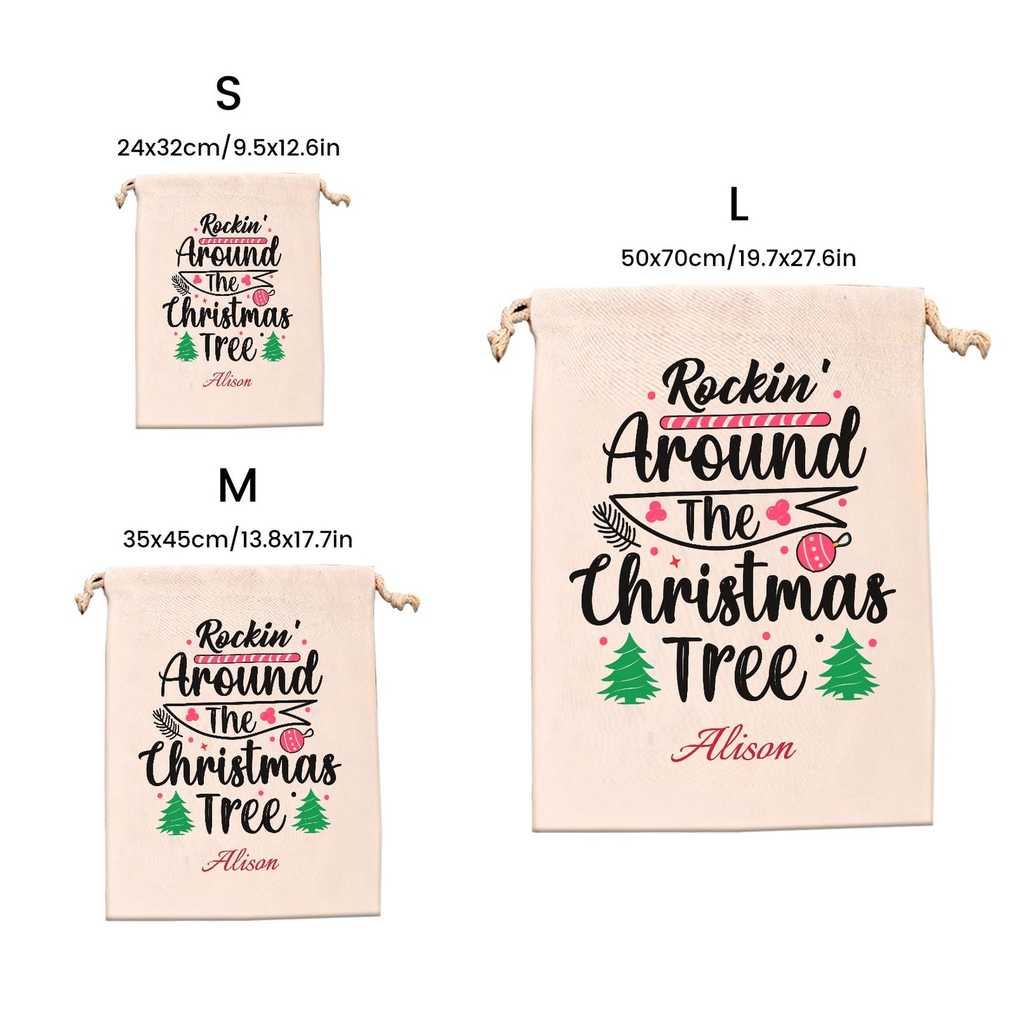 Rockin-Around-the-Christmas-tree Christmas Gift Bag 2024 Christmas Best Gift for Children