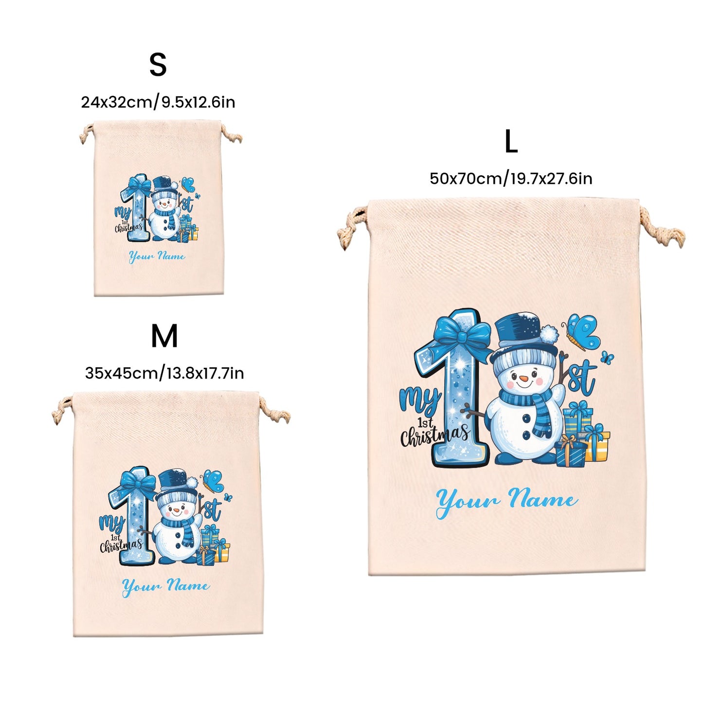 First Christmas Christmas Gift Bag Custom Santa Gift Bags your Name