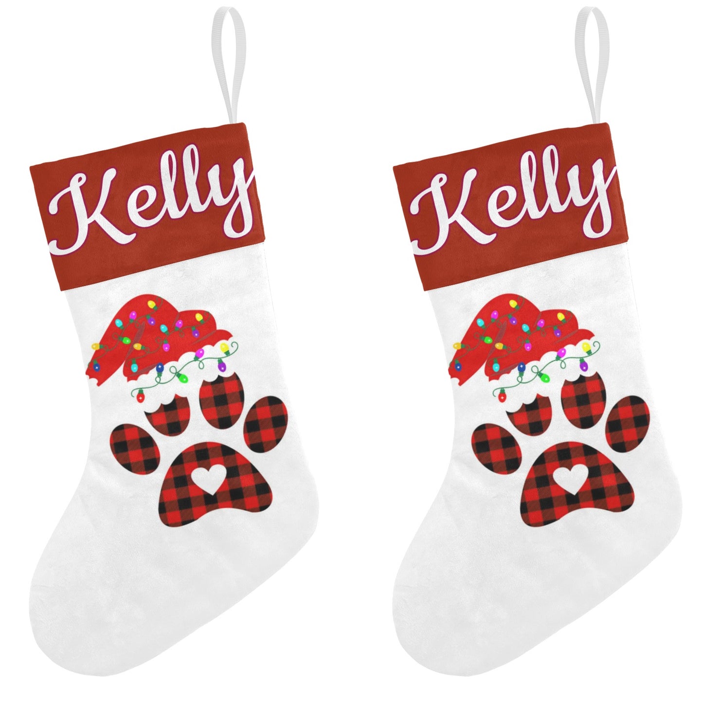 Santa's Hat Christmas Stocking Custom Name Santa Socks Gift