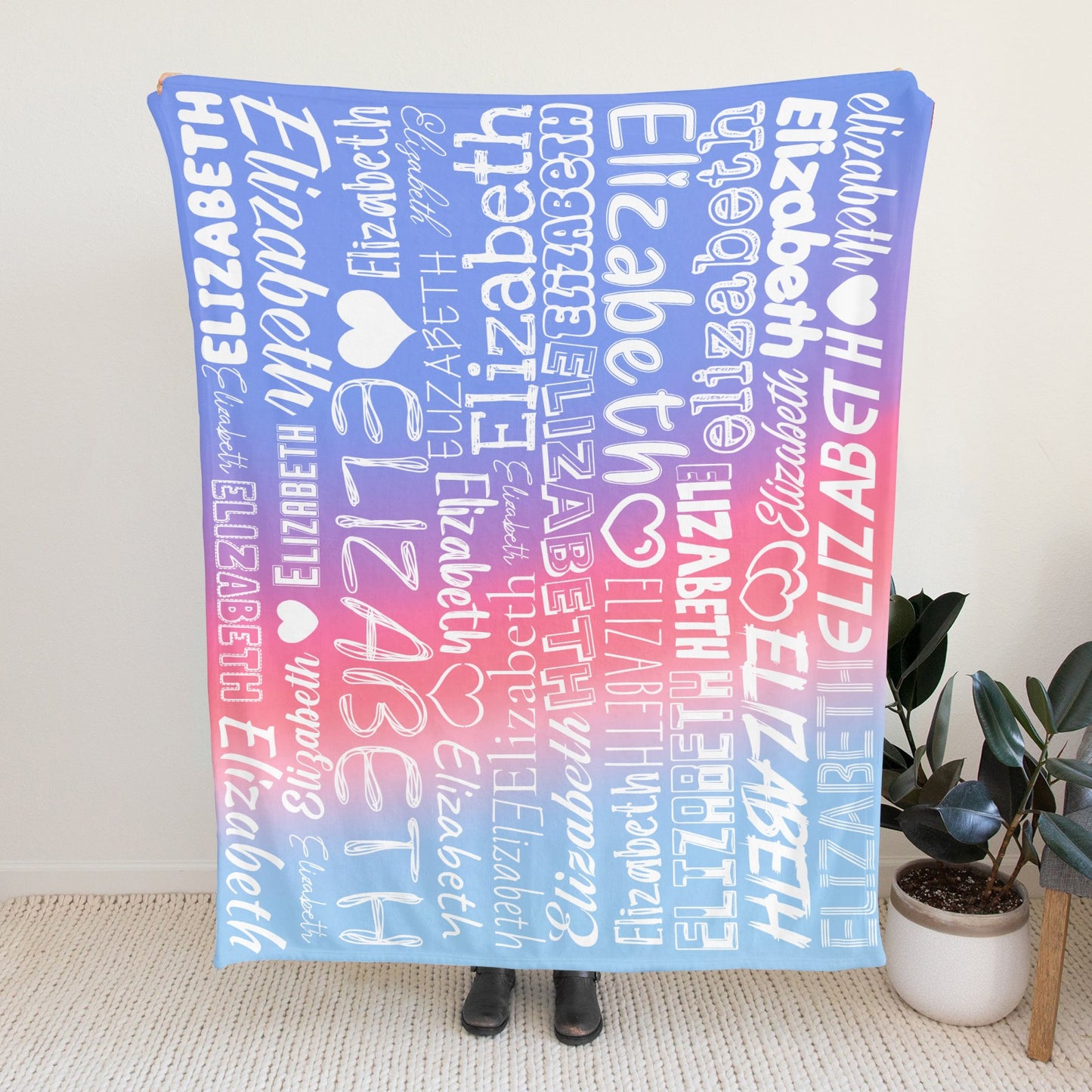 Purple Flannel Blanket Name Blanket Personalized Blanket for Adult Kids Flannel Customize Throw Blanket Custom
