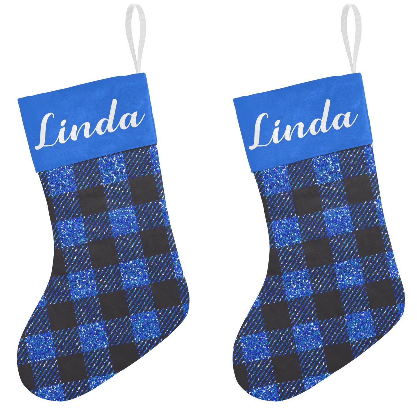 Blue Buffalo Bling Christmas Stocking Custom Name Christmas Socks Gift