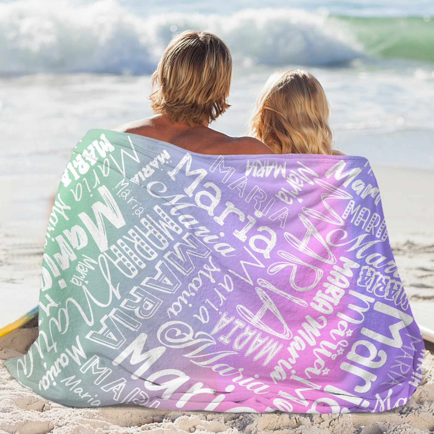 Gradient Flannel Blanket Name Blanket Personalized Blanket for Adult Kids Flannel Customize Throw Blanket Custom