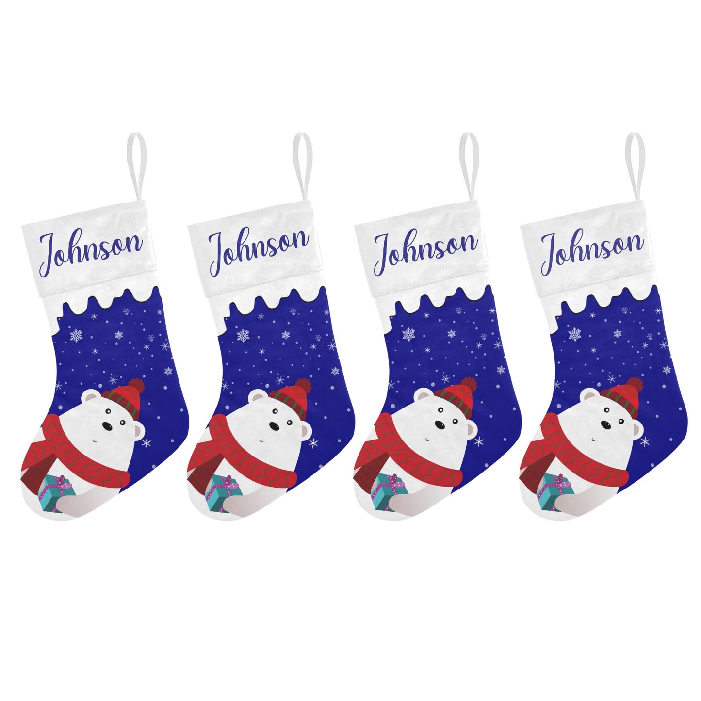 Christmas Bear Christmas Stocking Custom Name Christmas Socks Gift