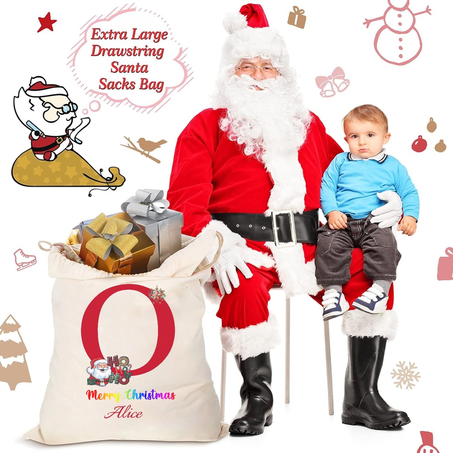 Christmas objects O Christmas Gift Bag 2024 Christmas Best Gift for Children
