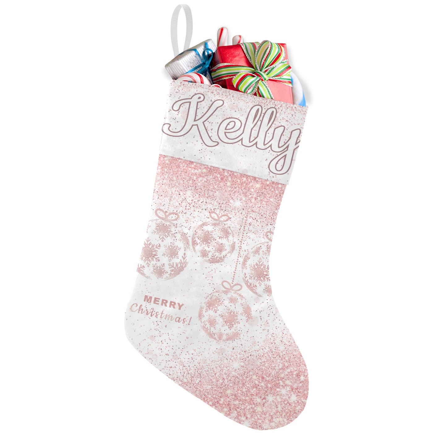 Snow Globe Christmas Stocking Custom Name Santa Socks Gift