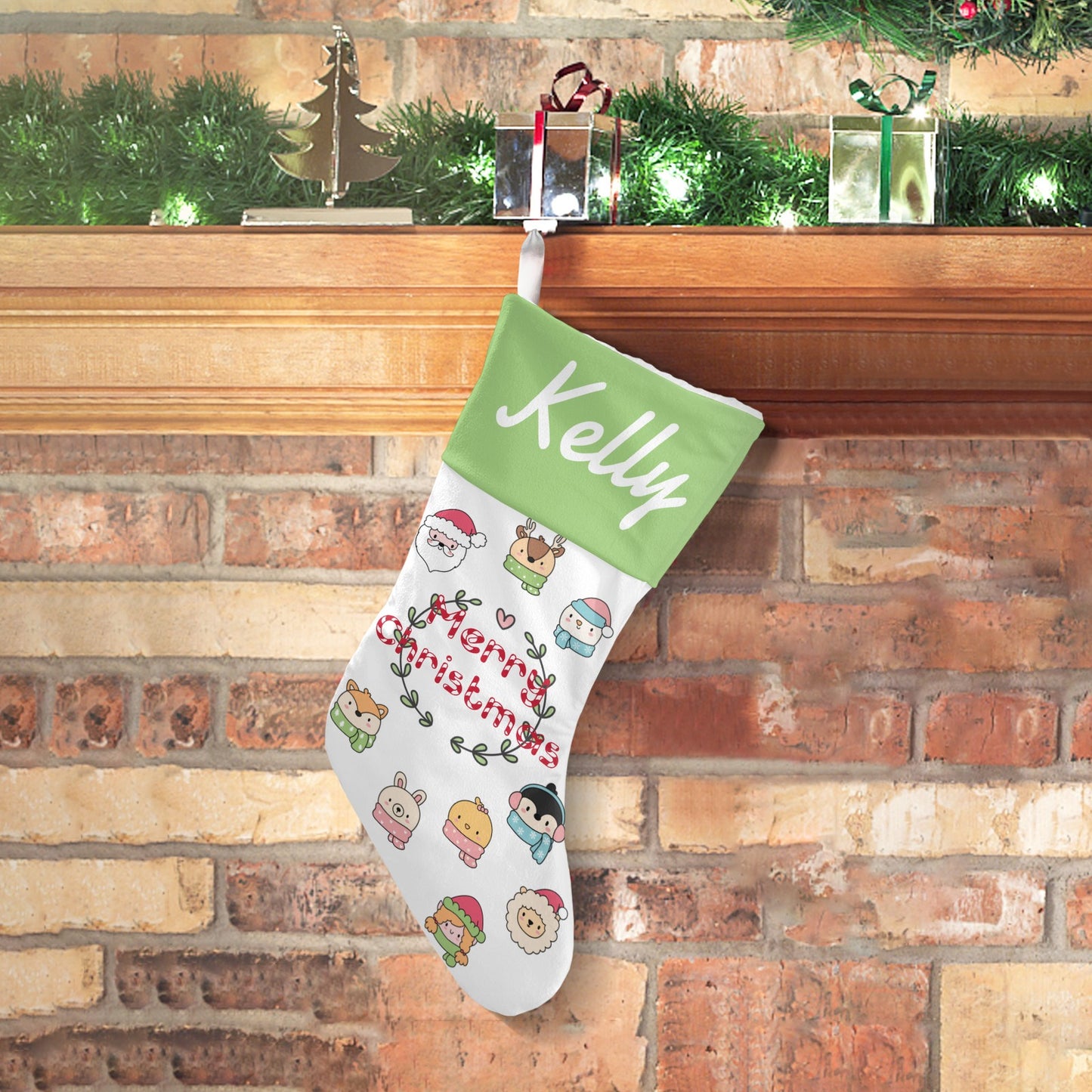 Animal Christmas Stocking Custom Name Santa Socks Gift