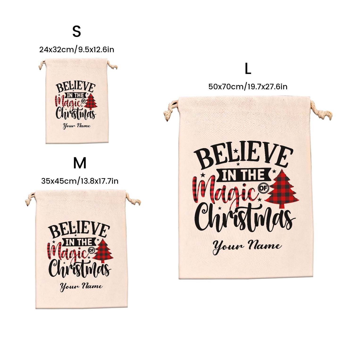 Christmas Tree Christmas Gift Bag Custom Santa Gift Bags your Name