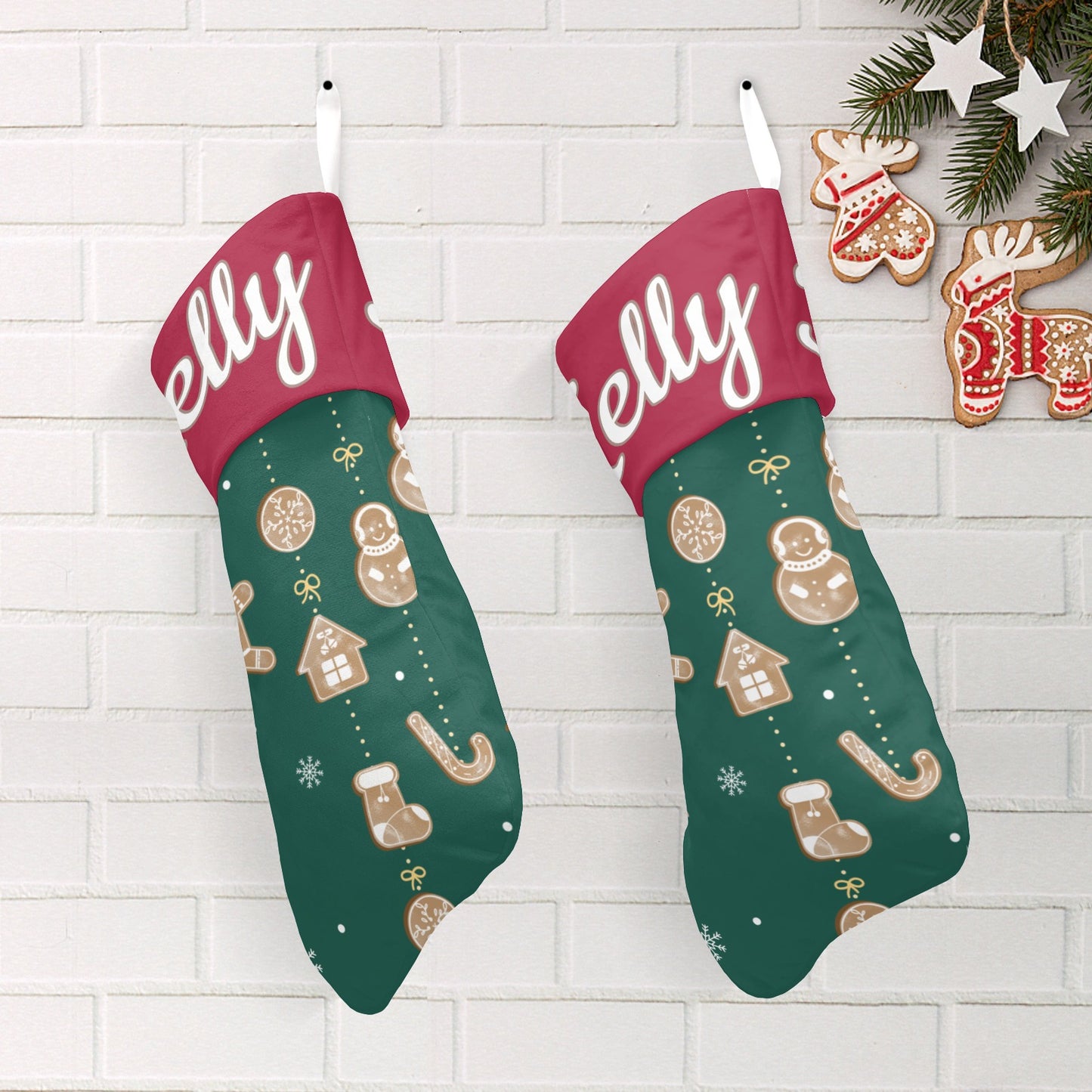 Bow Christmas Stocking Custom Name Santa Socks Gift