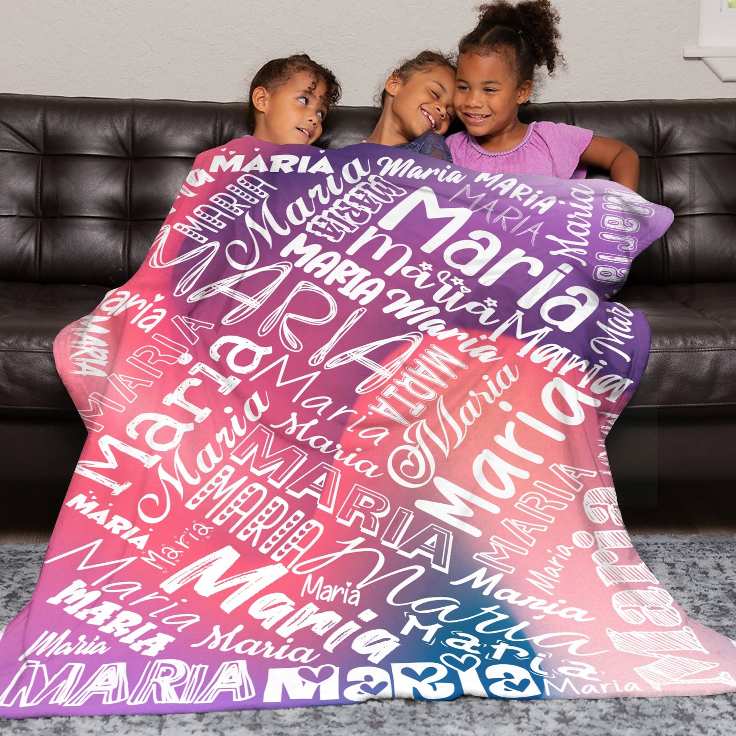 Red Flannel Blanket Name Blanket Personalized Blanket for Adult Kids Flannel Customize Throw Blanket Custom