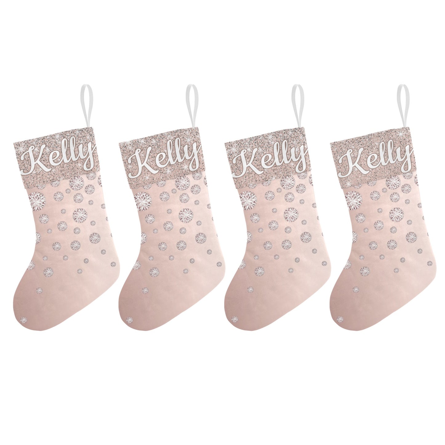 Diamond Christmas Stocking Custom Name Santa Socks Gift