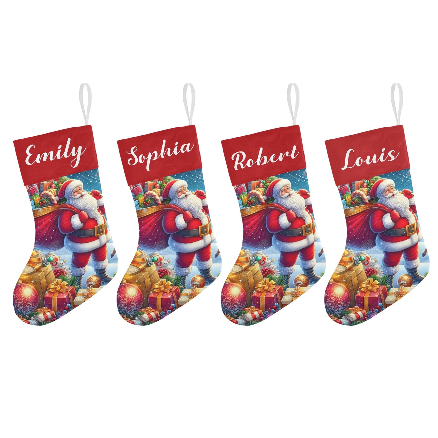 Santa Claus Christmas Stocking Custom Name Christmas Socks Gift