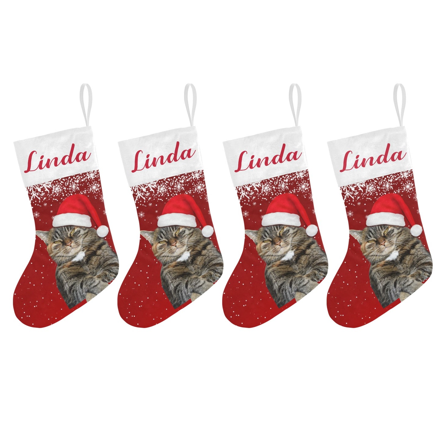 Christmas Cat Christmas Stocking Custom Name Christmas Socks Gift