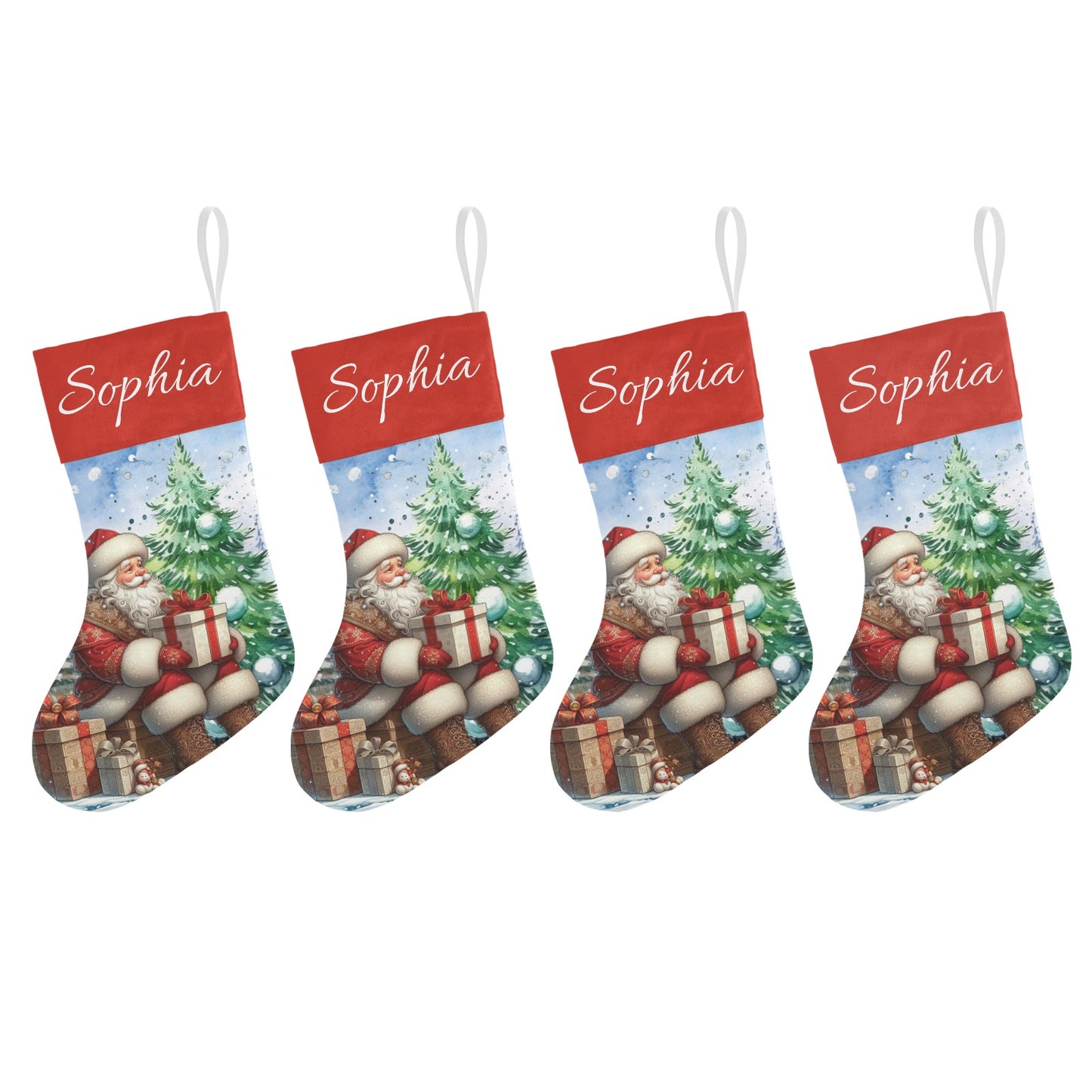 Santa Claus Christmas Stocking Custom Name Santa Socks Gift