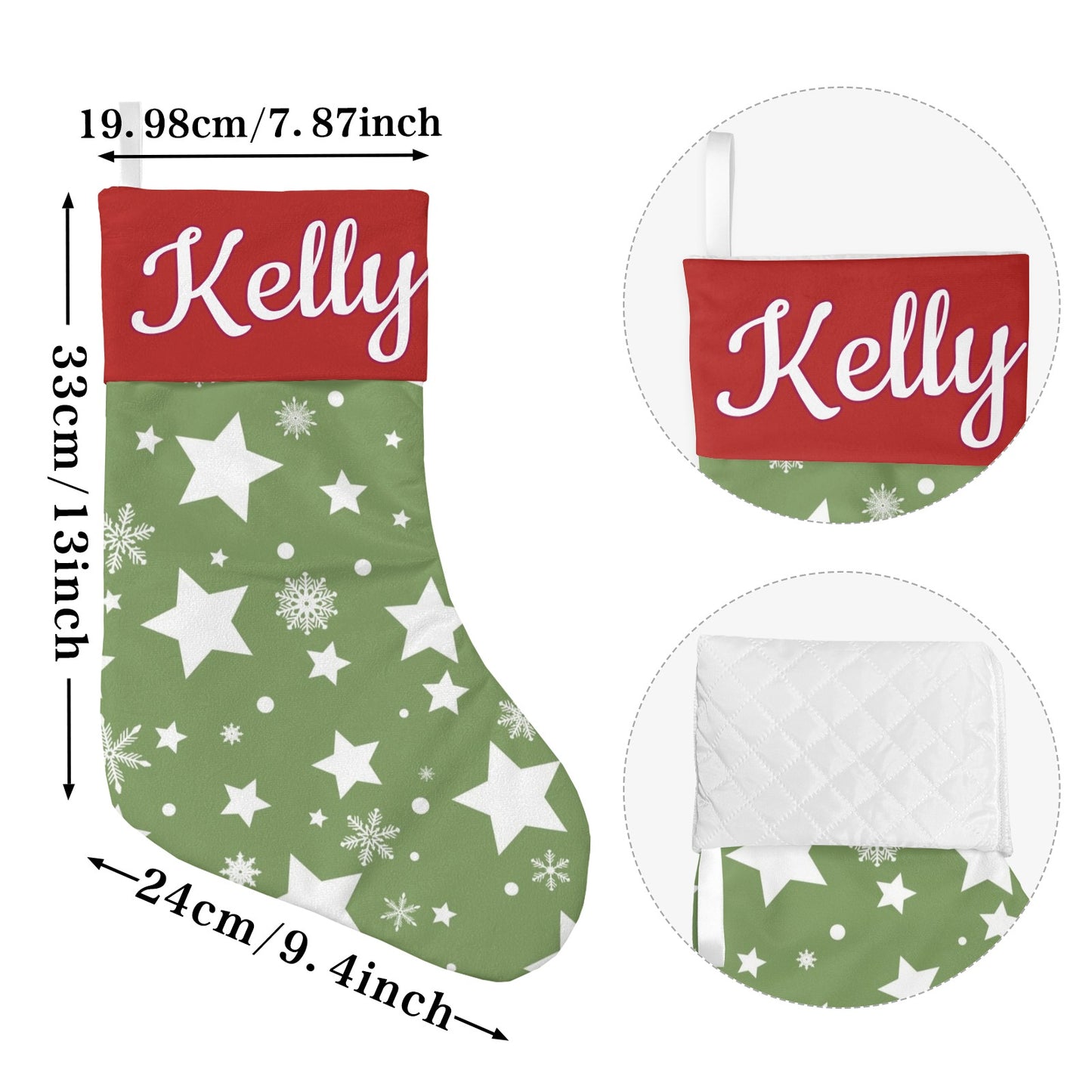 Car snowflakes Christmas Stocking Custom Name Santa Socks Gift